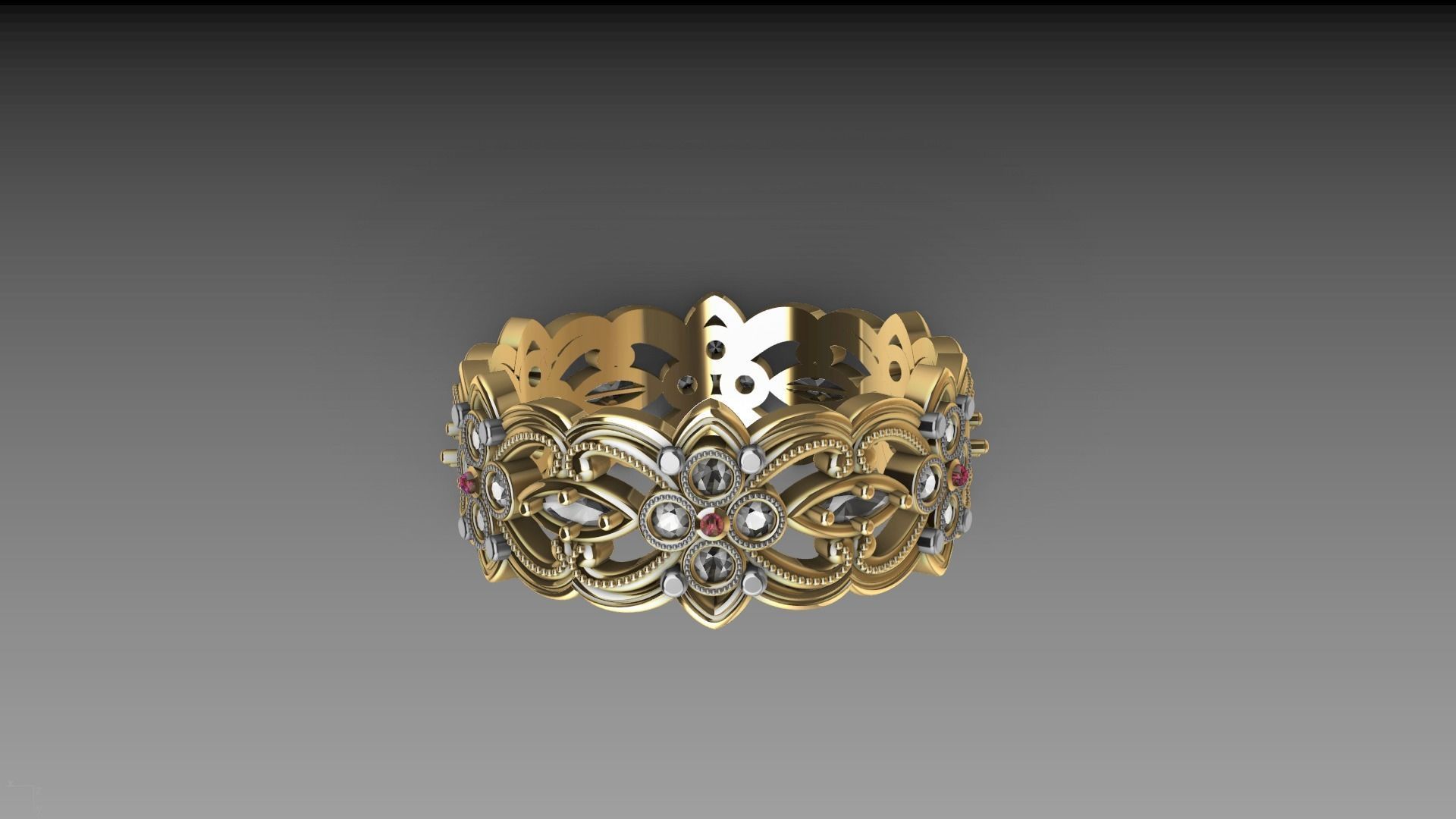 floral marquise ring stl verified  3D print model_19