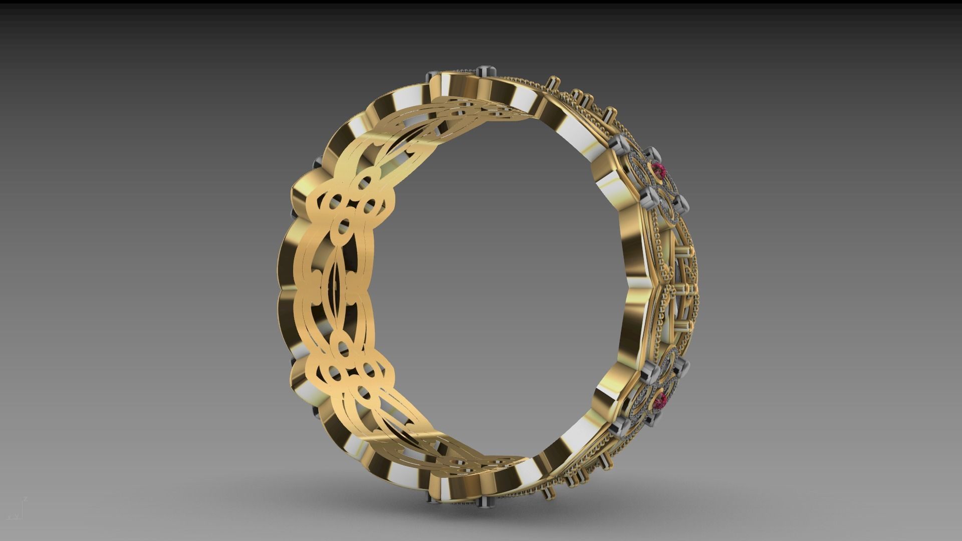 floral marquise ring stl verified  3D print model_22