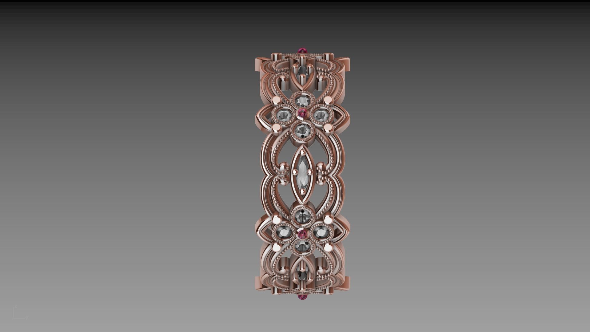 floral marquise ring stl verified  3D print model_30