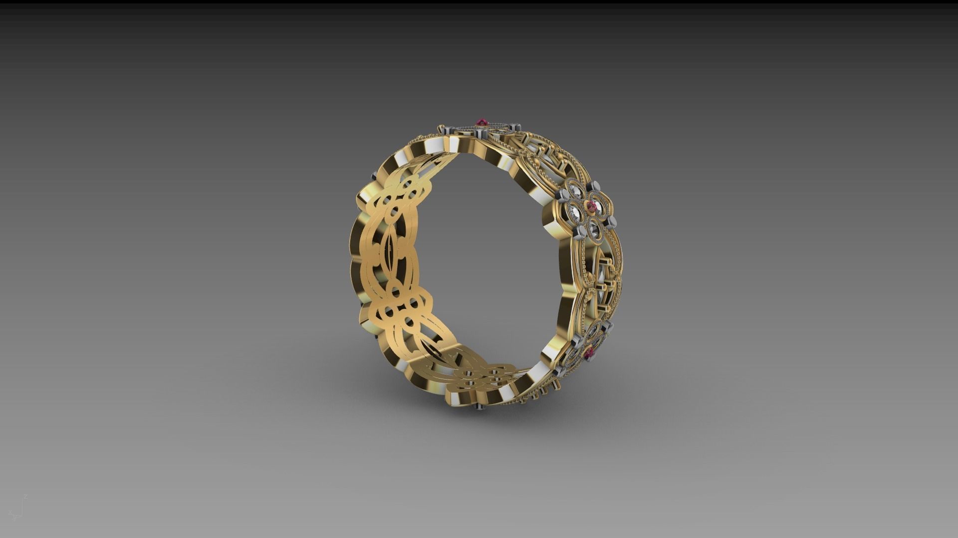floral marquise ring stl verified  3D print model_8