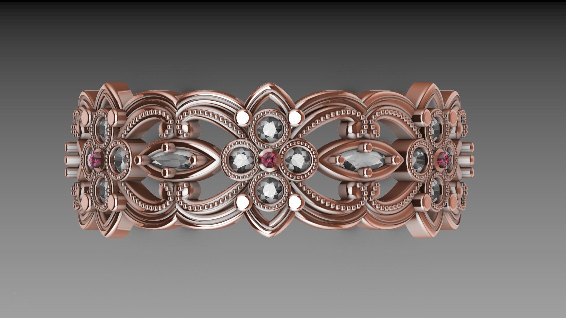 floral marquise ring stl verified  3D print model_27