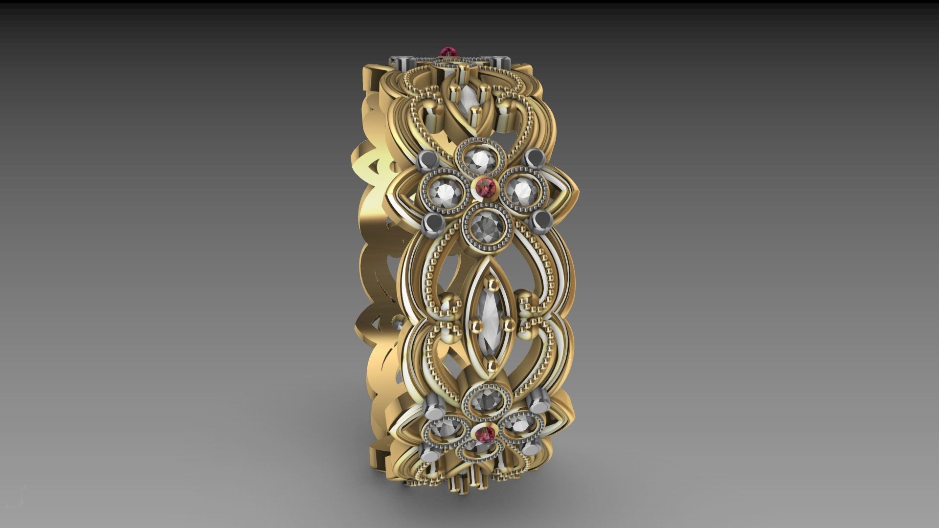 floral marquise ring stl verified  3D print model_9