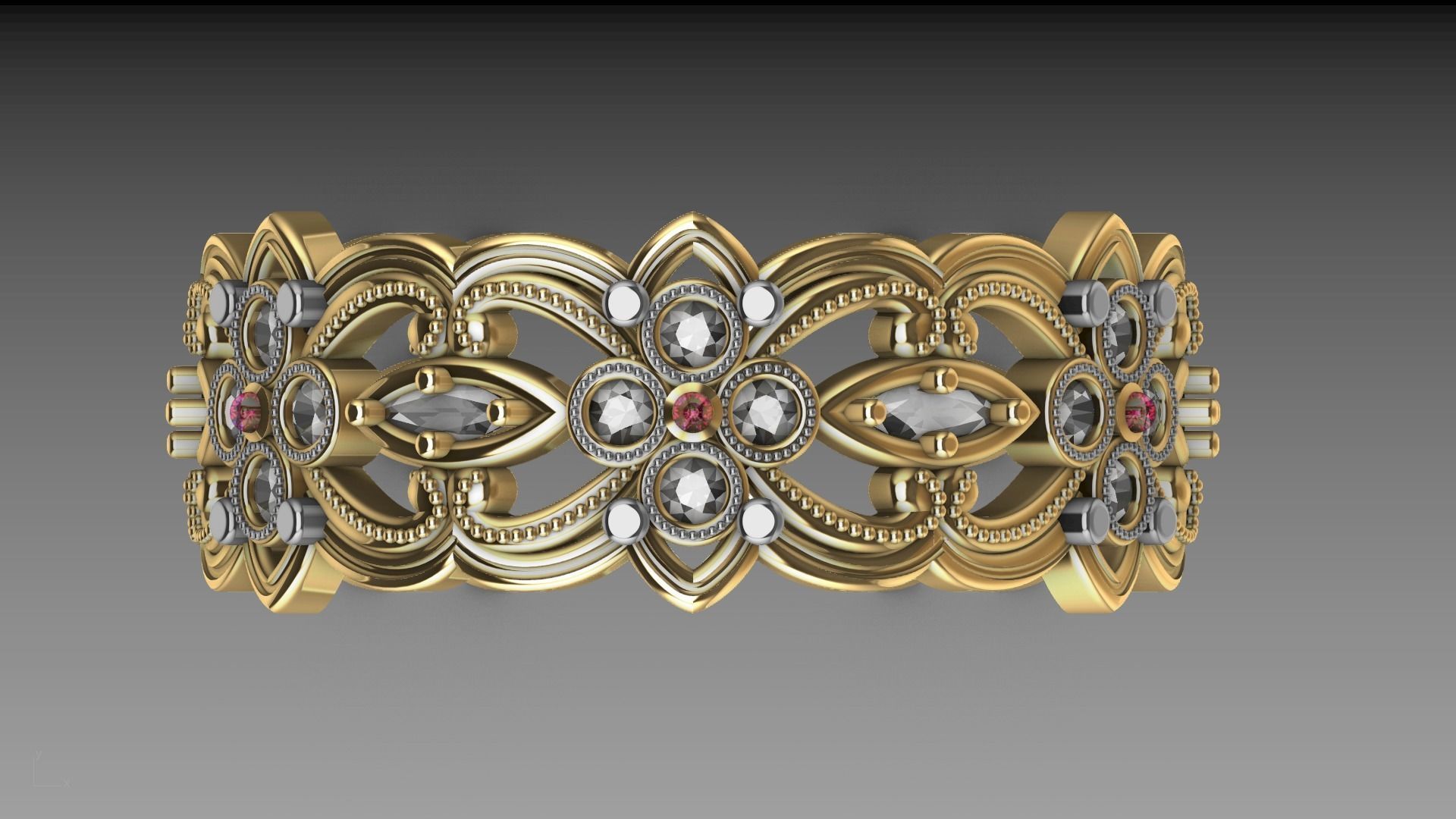 floral marquise ring stl verified  3D print model_23