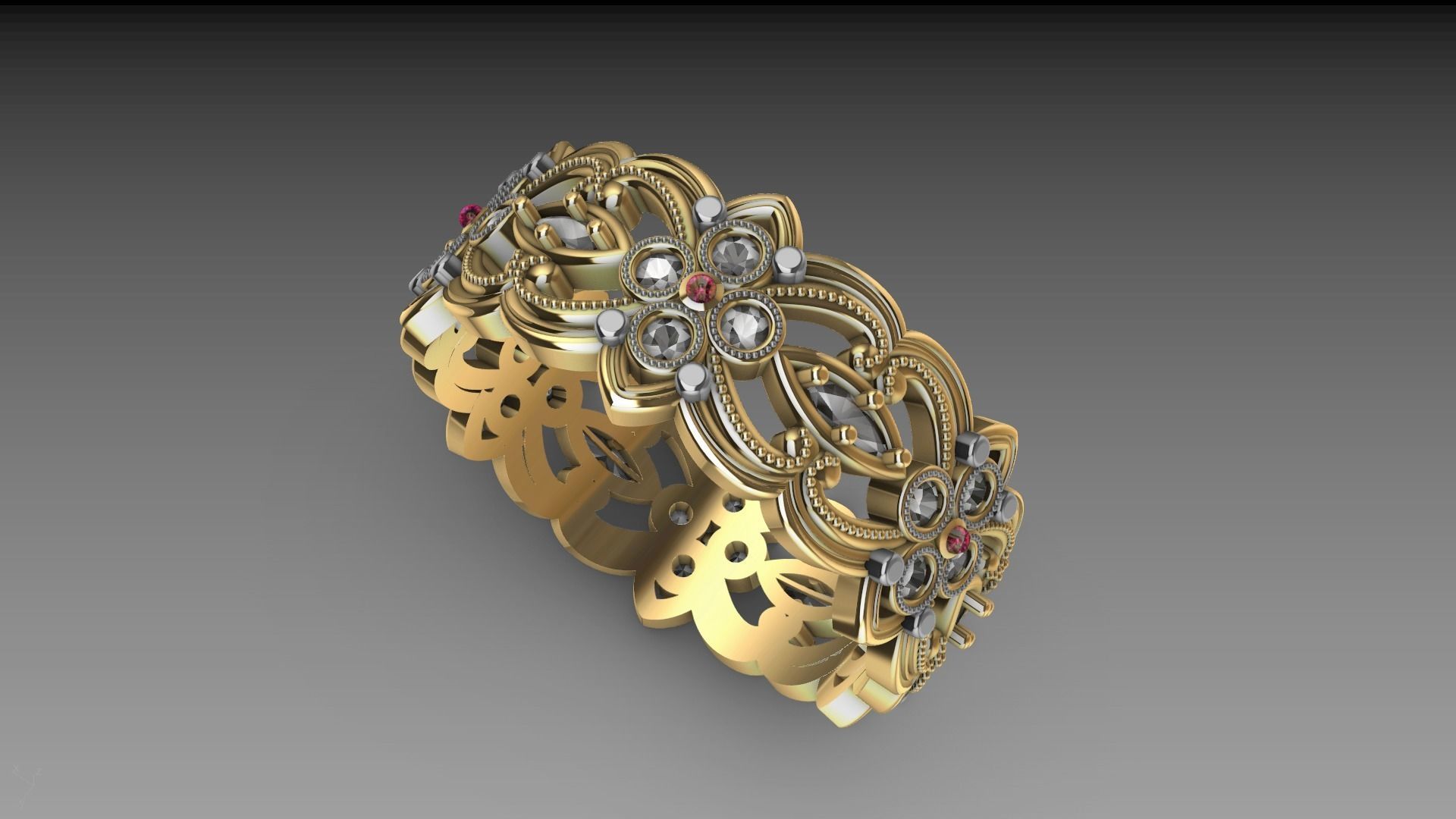 floral marquise ring stl verified  3D print model_25