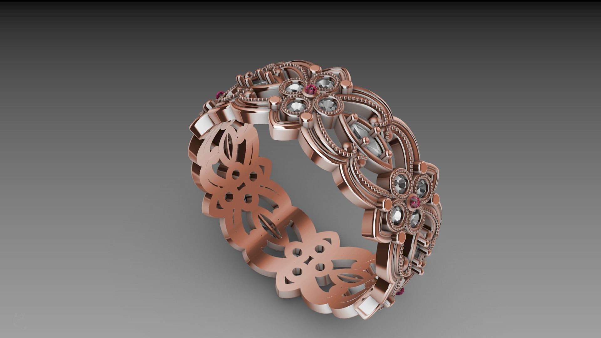 floral marquise ring stl verified  3D print model_29