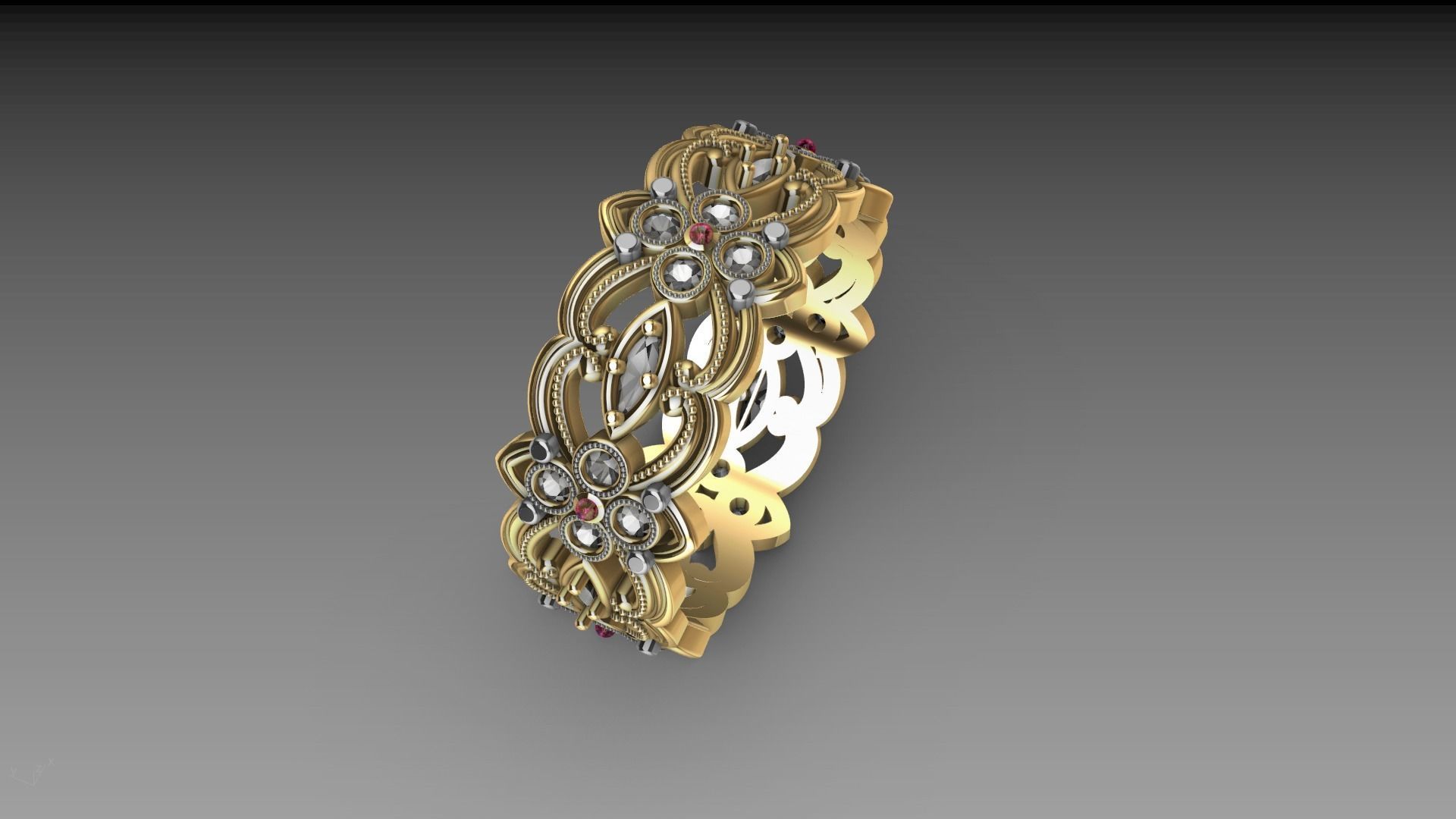 floral marquise ring stl verified  3D print model_20