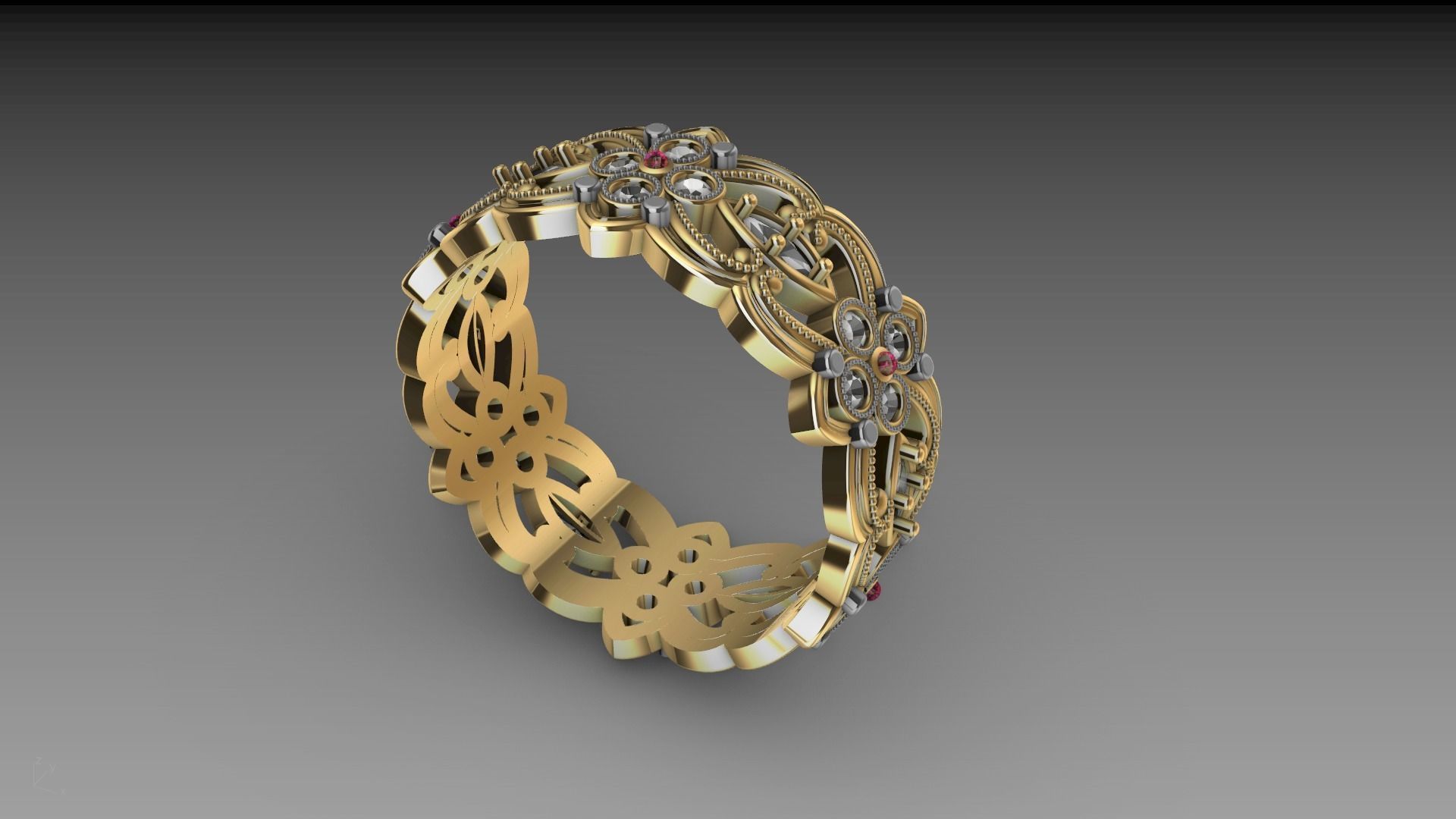 floral marquise ring stl verified  3D print model_5