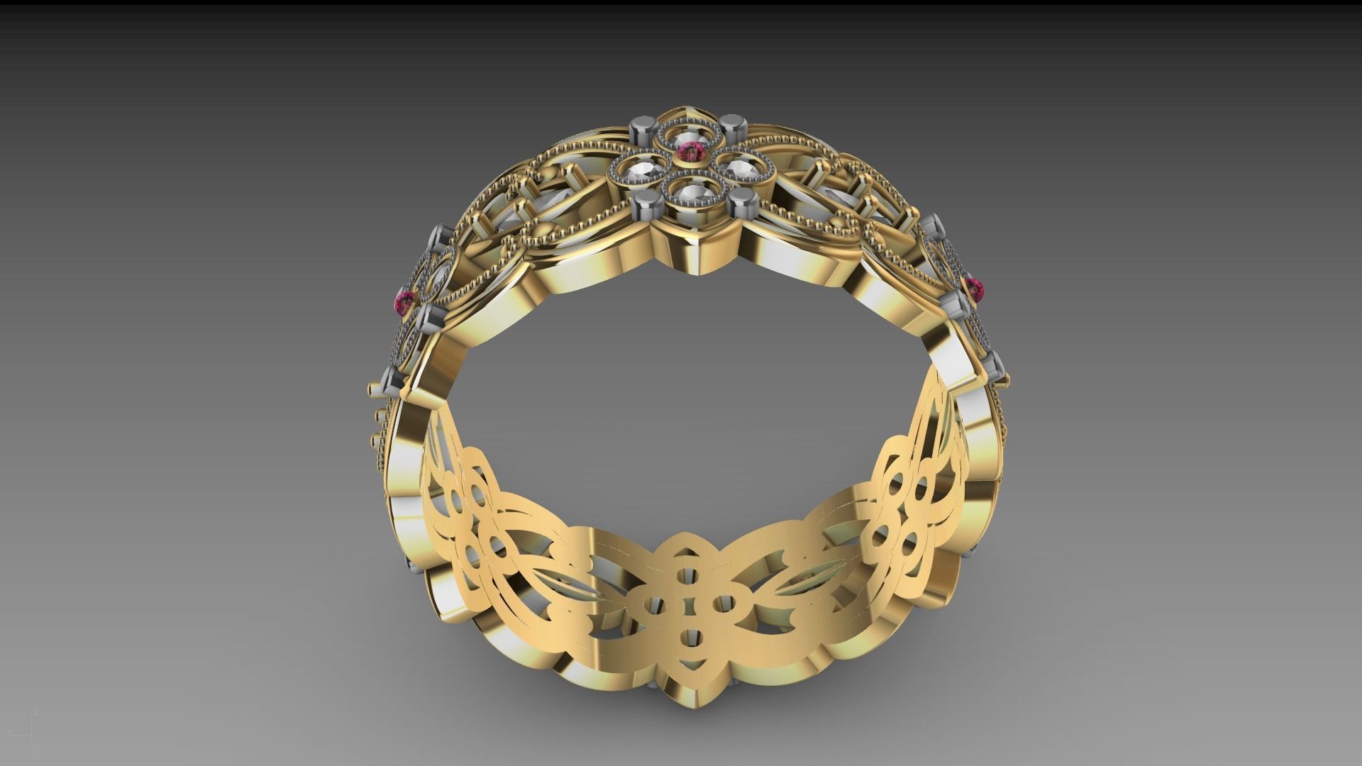 floral marquise ring stl verified  3D print model_14