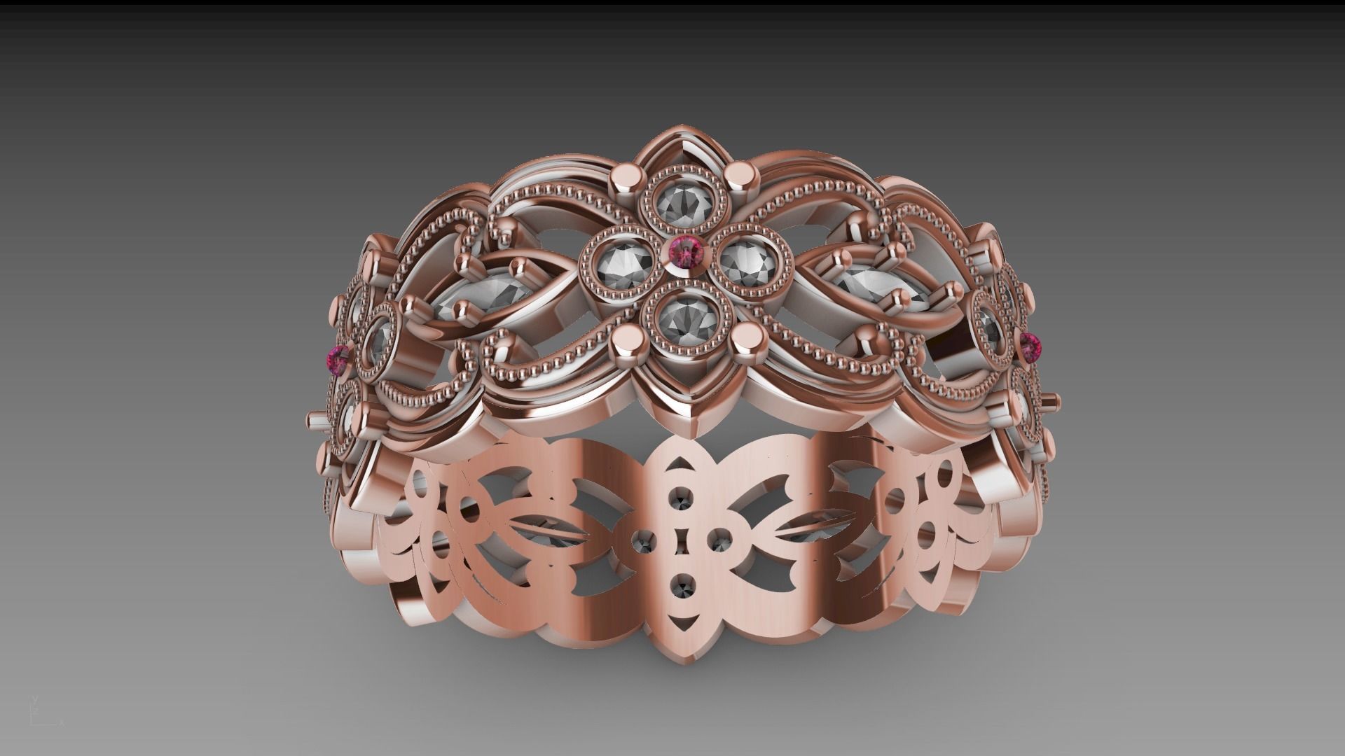 floral marquise ring stl verified  3D print model_31