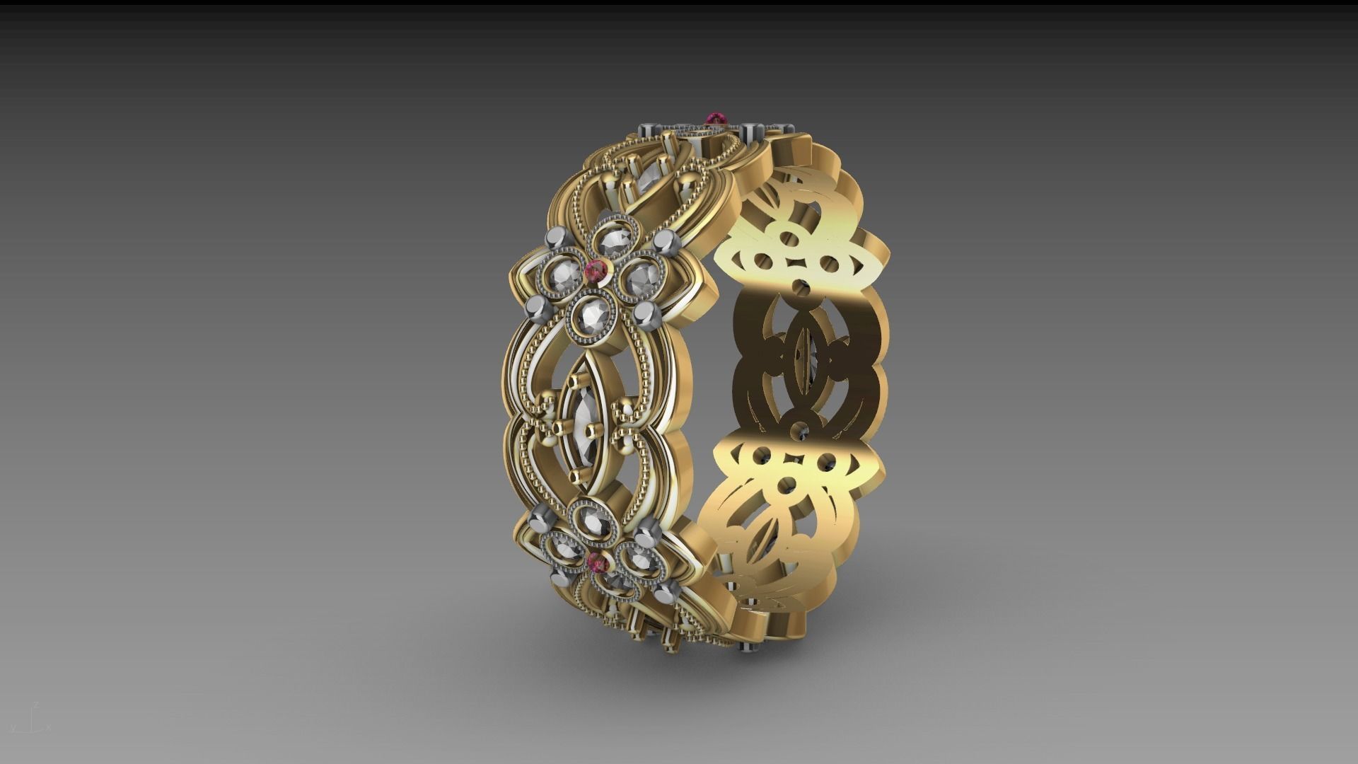 floral marquise ring stl verified  3D print model_7