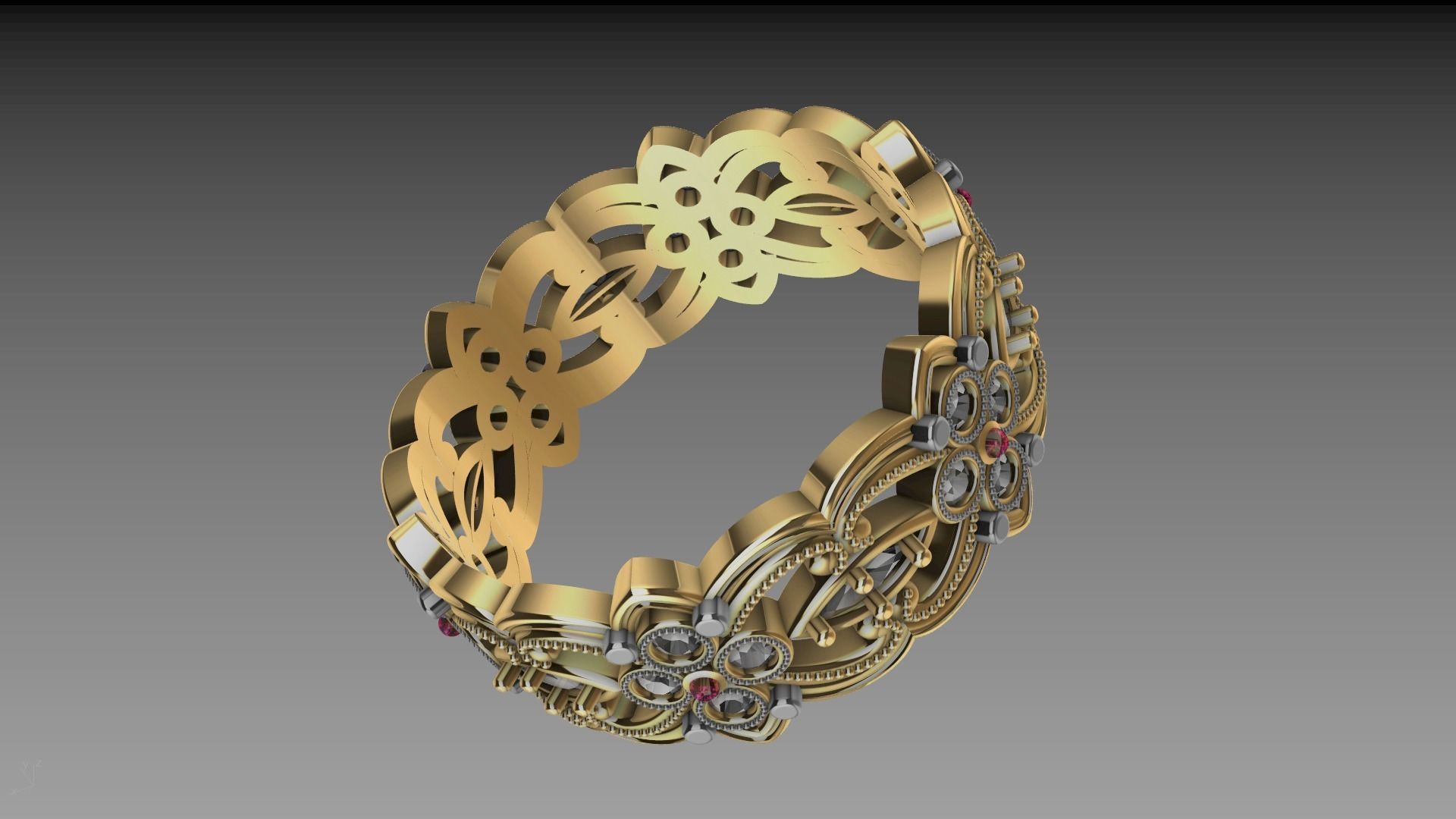 floral marquise ring stl verified  3D print model_16