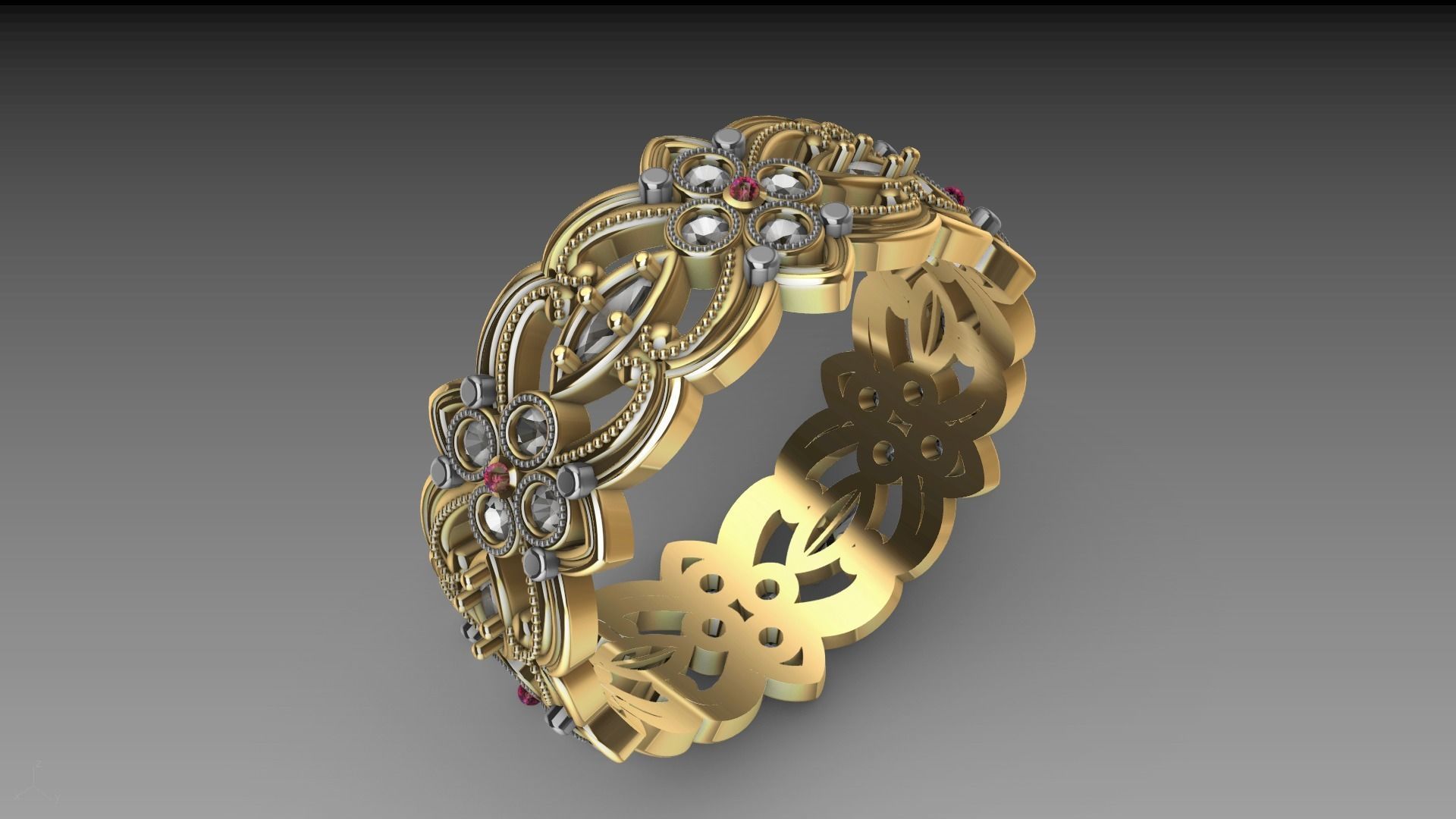 floral marquise ring stl verified  3D print model_15