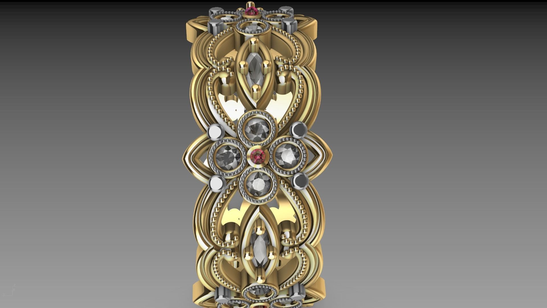 floral marquise ring stl verified  3D print model_13