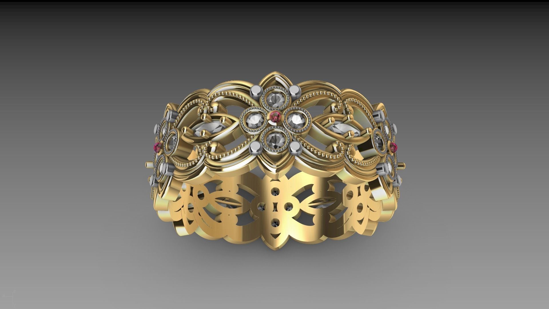 floral marquise ring stl verified  3D print model_10