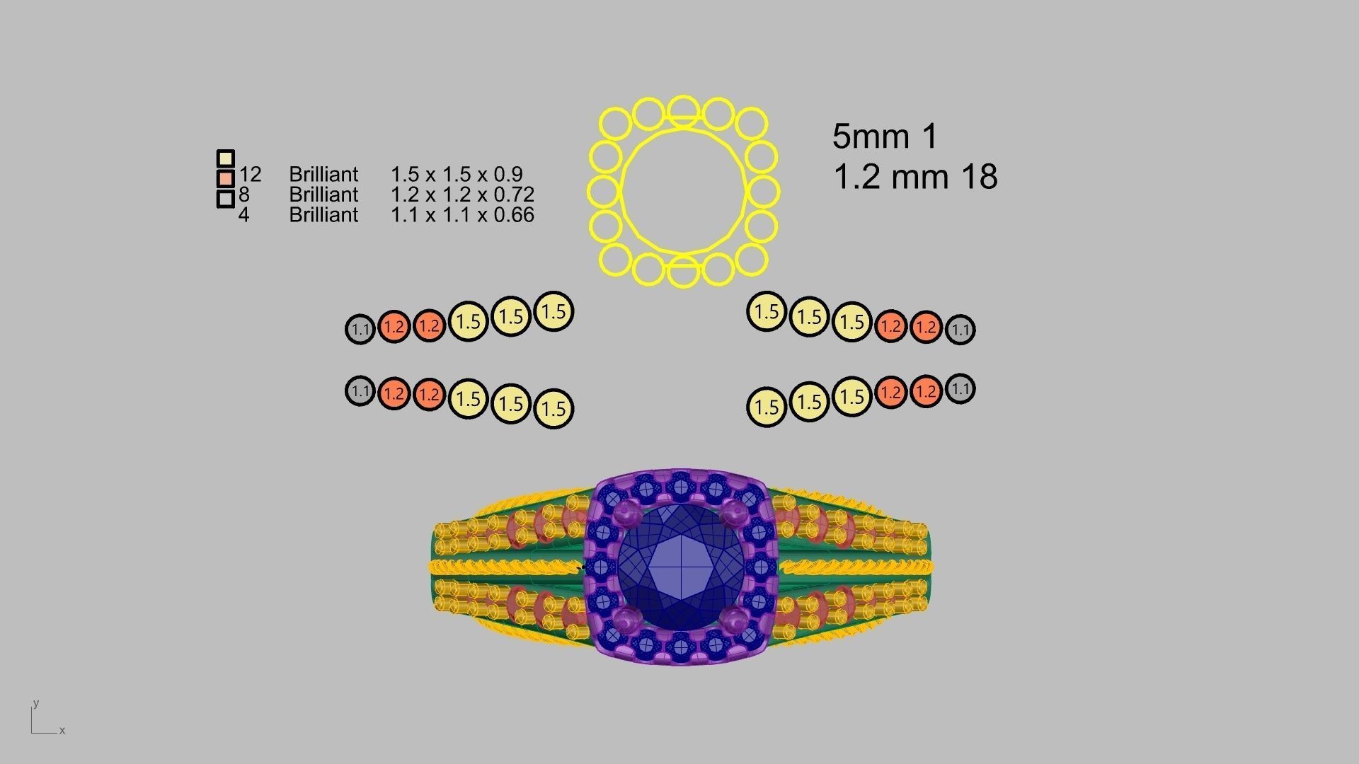 engagement ring diamond  band stl verified  3D print model_26