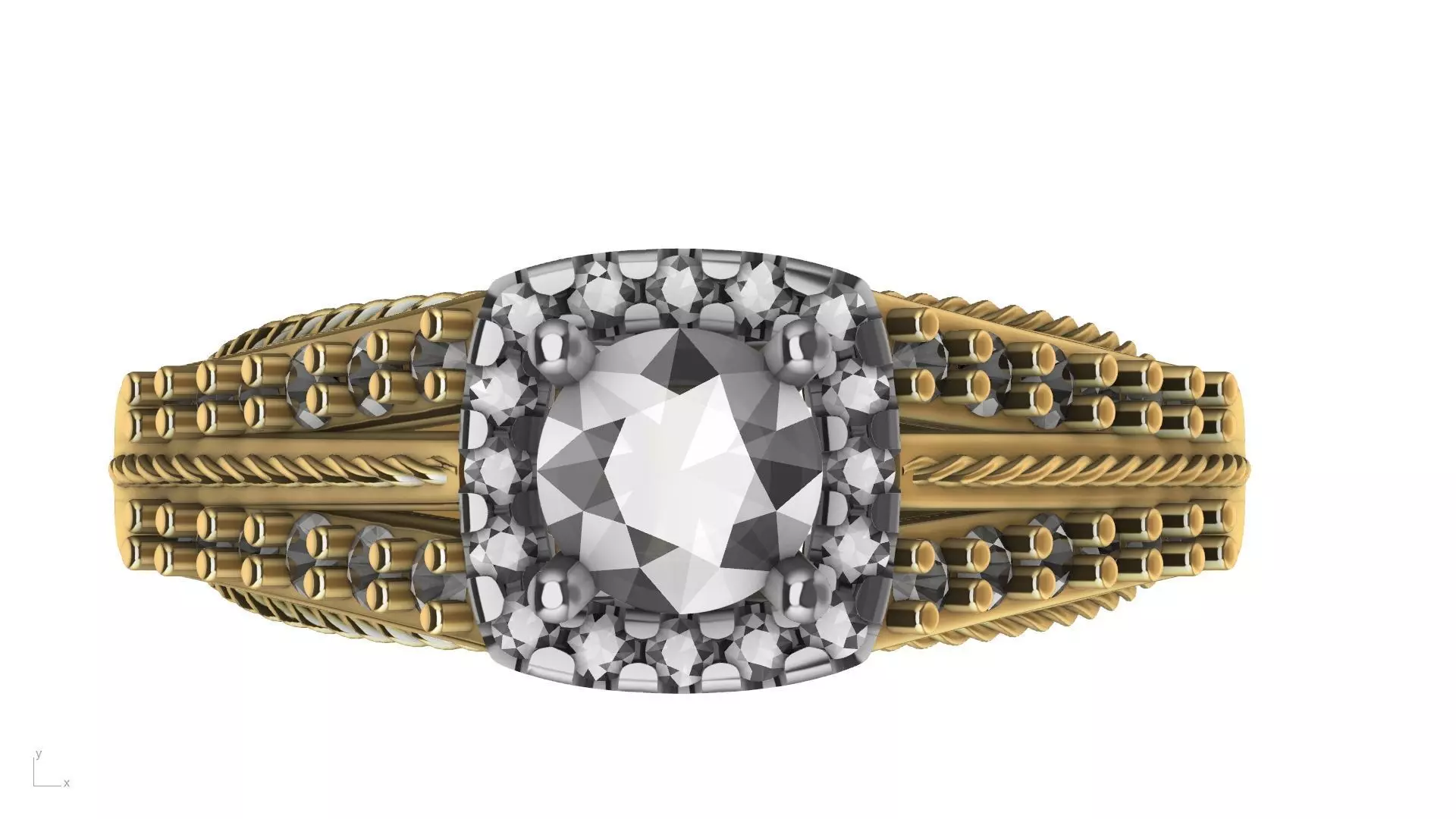 engagement ring diamond  band stl verified  3D print model_0