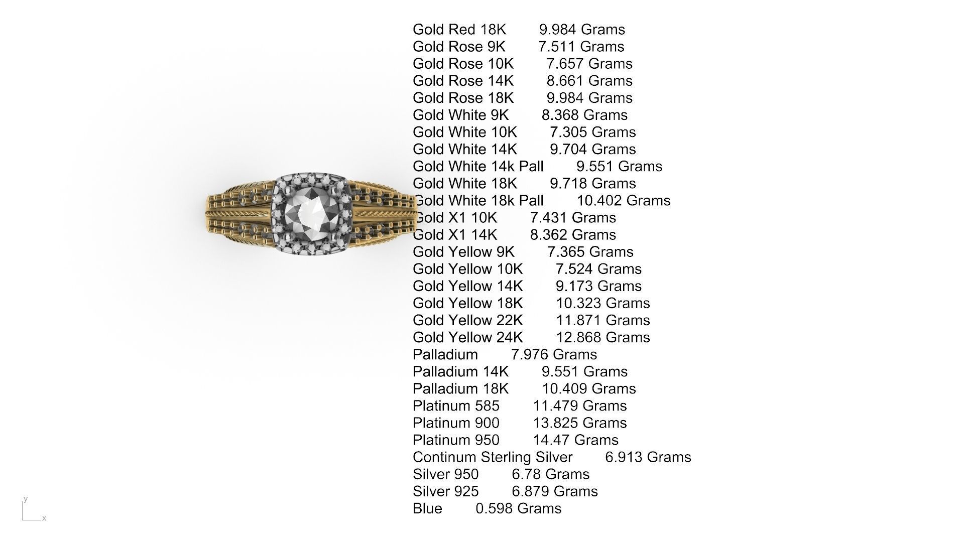 engagement ring diamond  band stl verified  3D print model_29