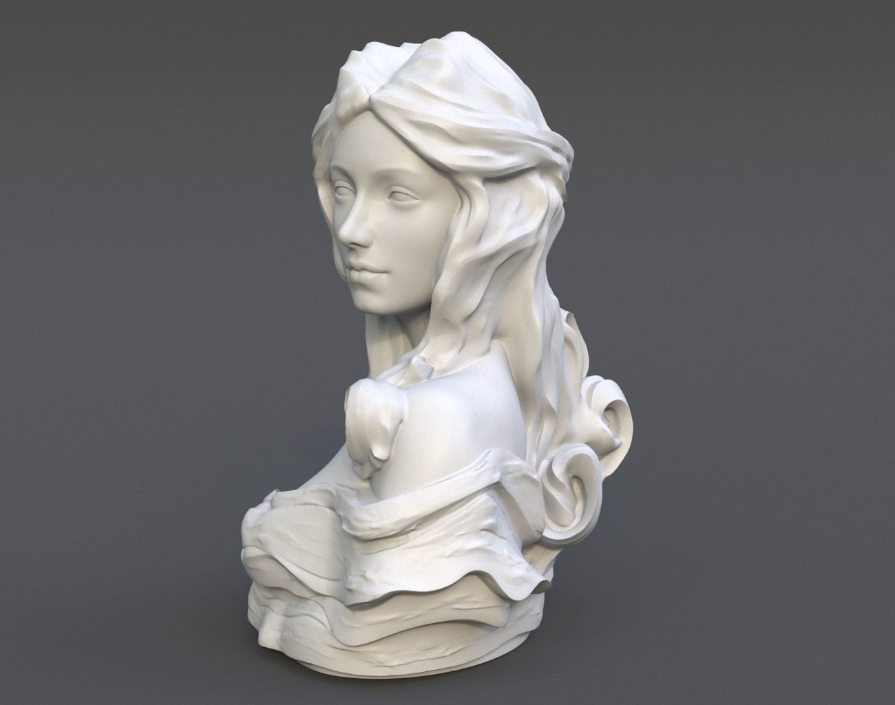 Female Bust Statue 220527 3D print model_4