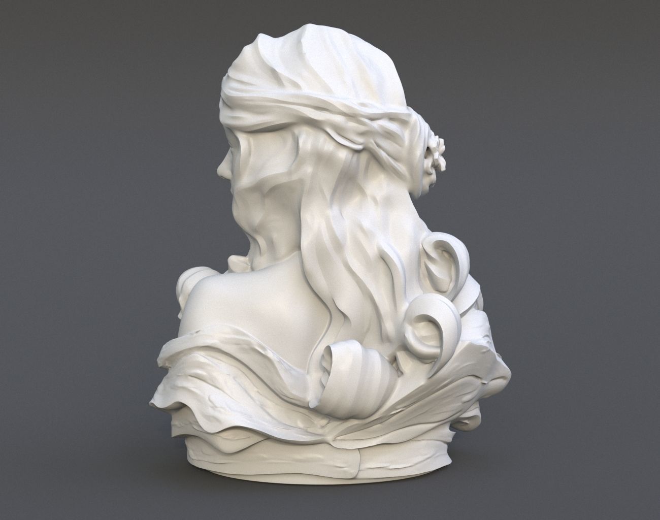 Female Bust Statue 220527 3D print model_6