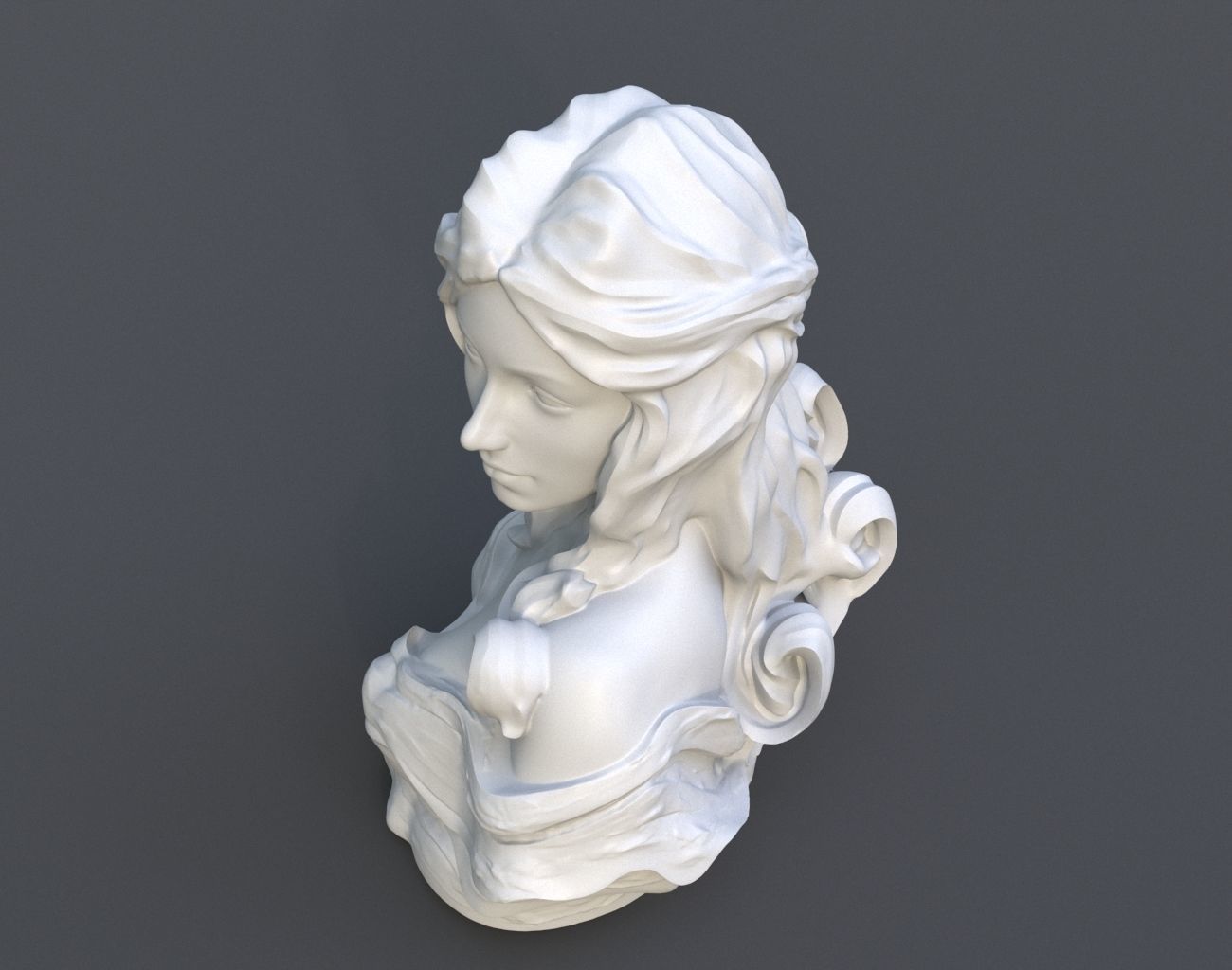 Female Bust Statue 220527 3D print model_13