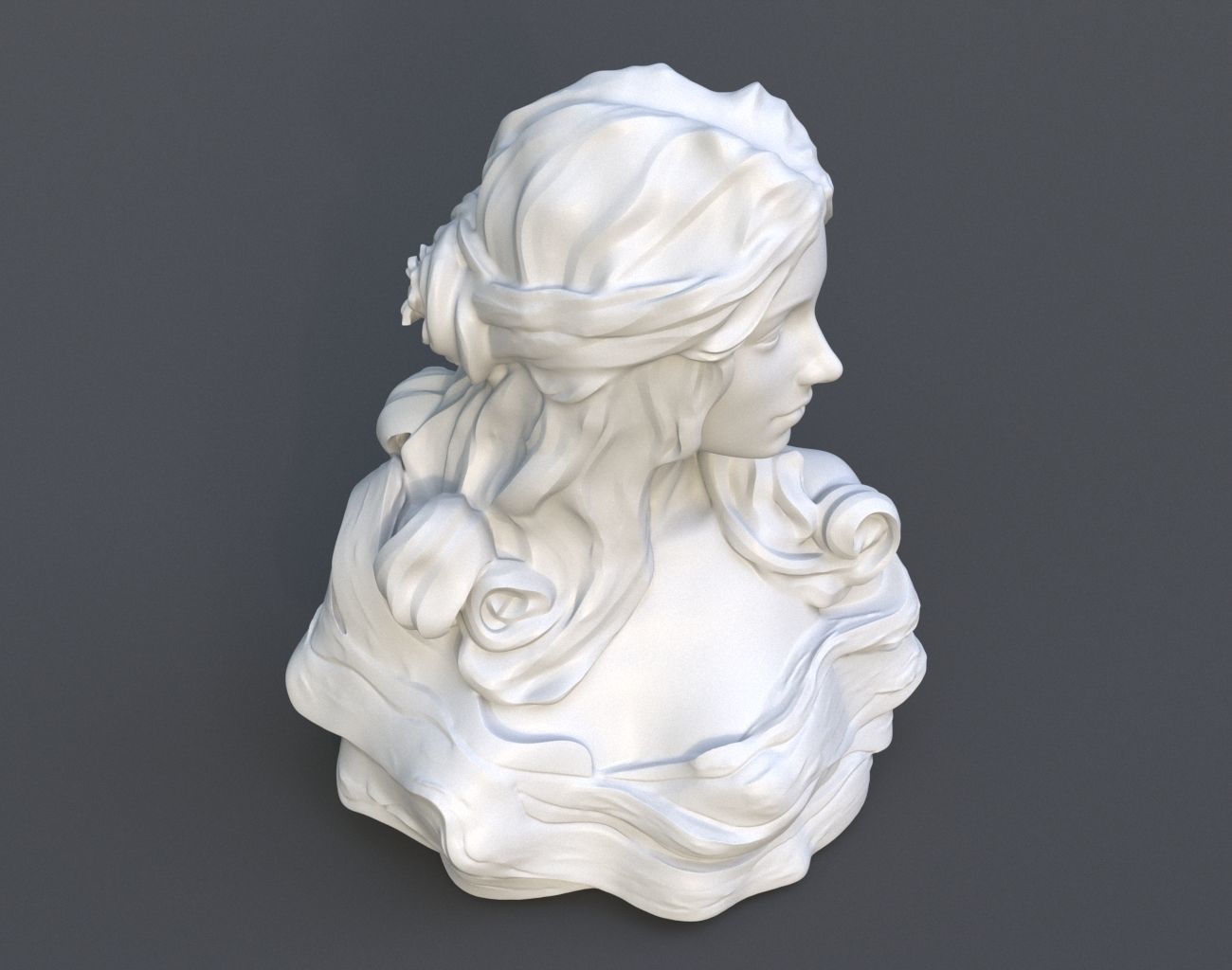 Female Bust Statue 220527 3D print model_10
