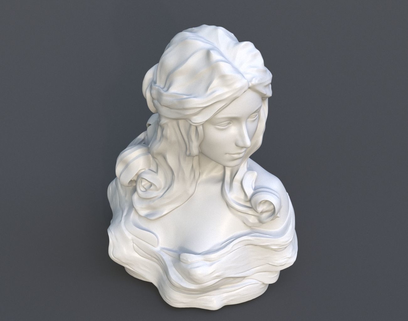 Female Bust Statue 220527 3D print model_11