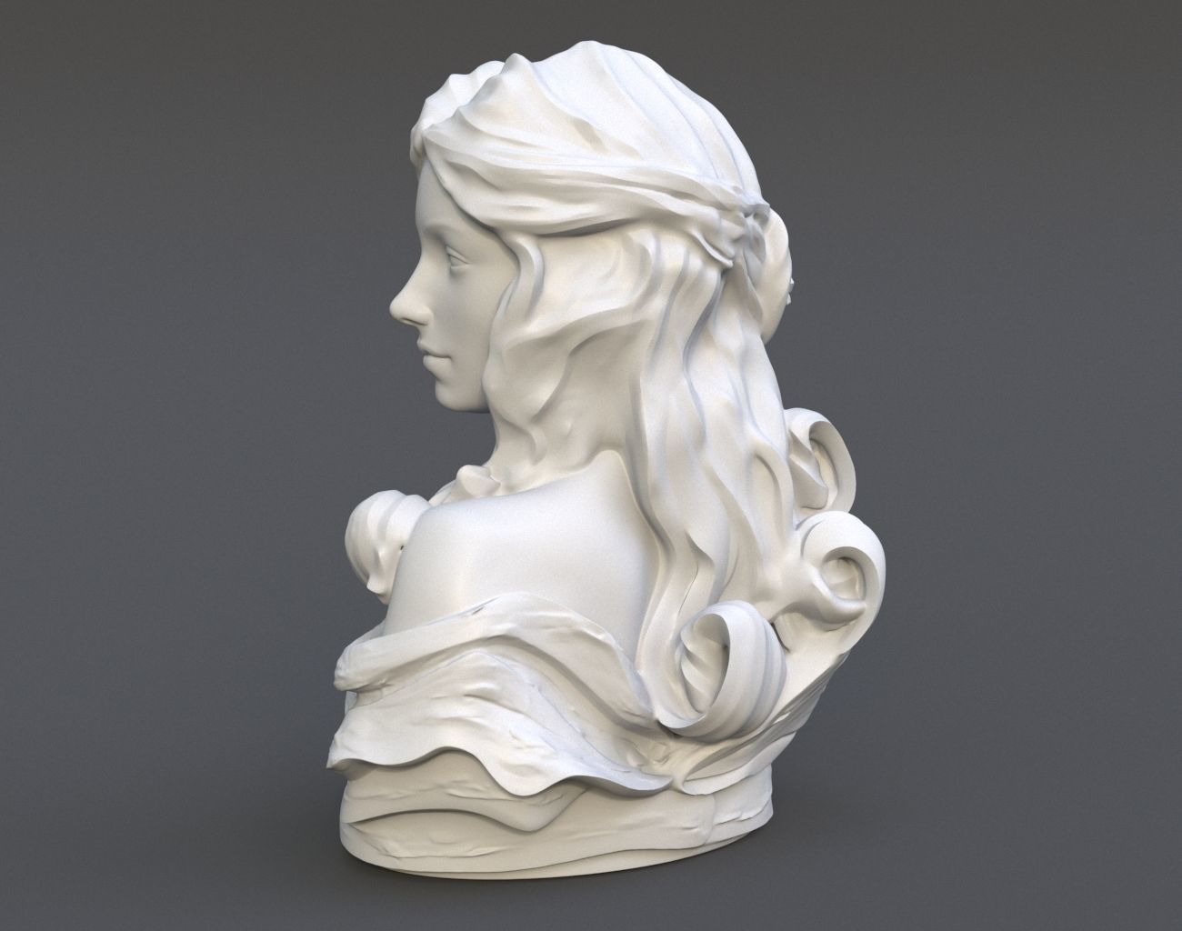 Female Bust Statue 220527 3D print model_5