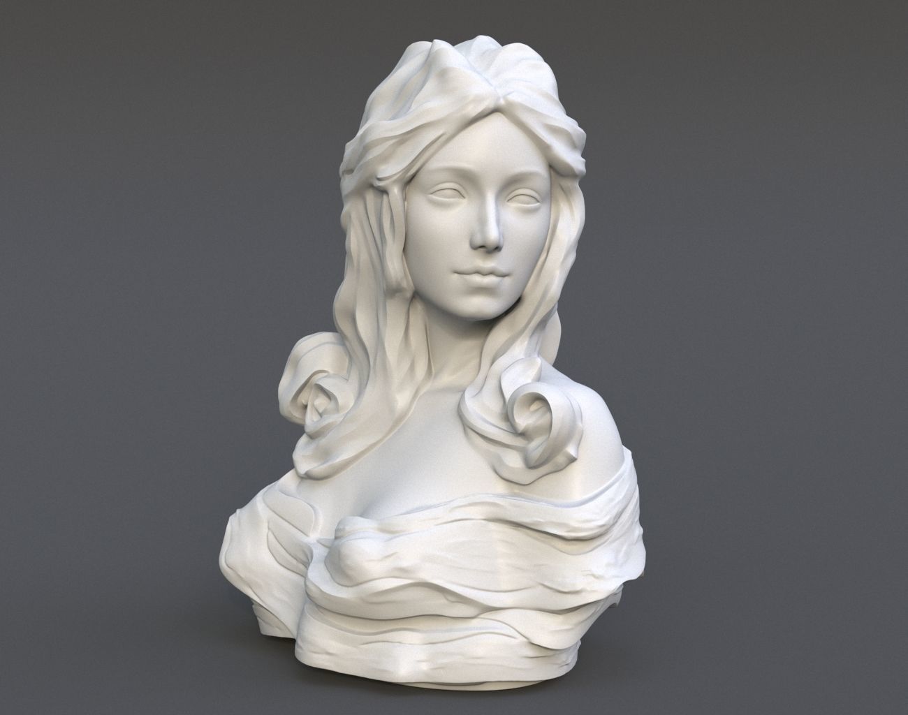 Female Bust Statue 220527 3D print model_2
