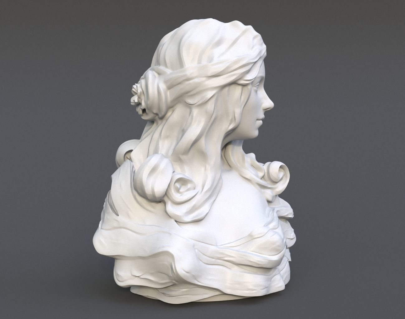 Female Bust Statue 220527 3D print model_9