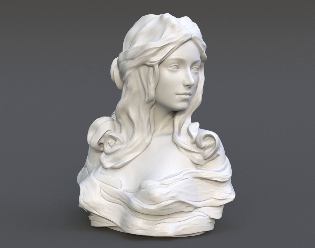 Female Bust Statue 220527 3D print model_1