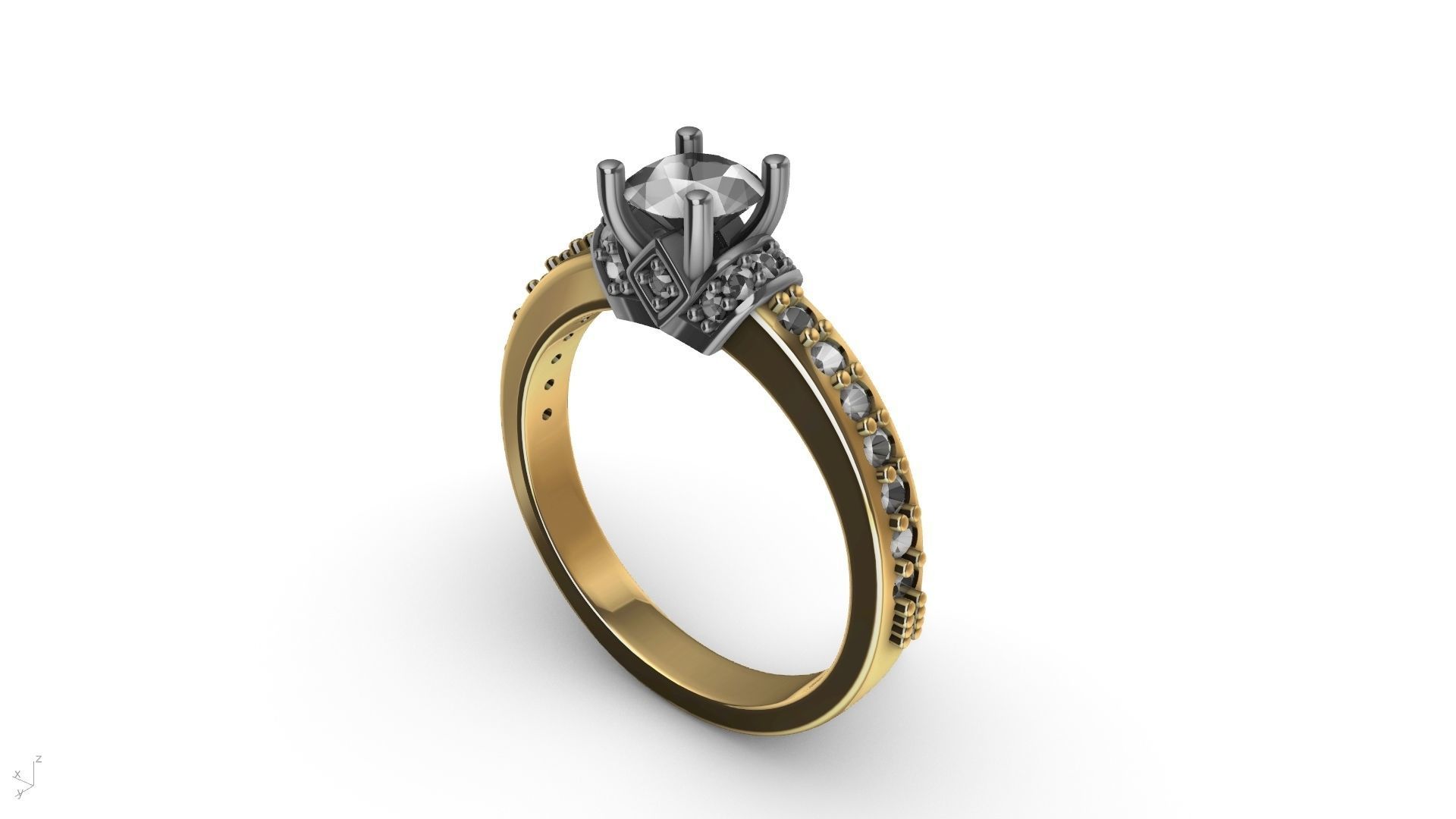 engagement ring stl verified  3D print model_29