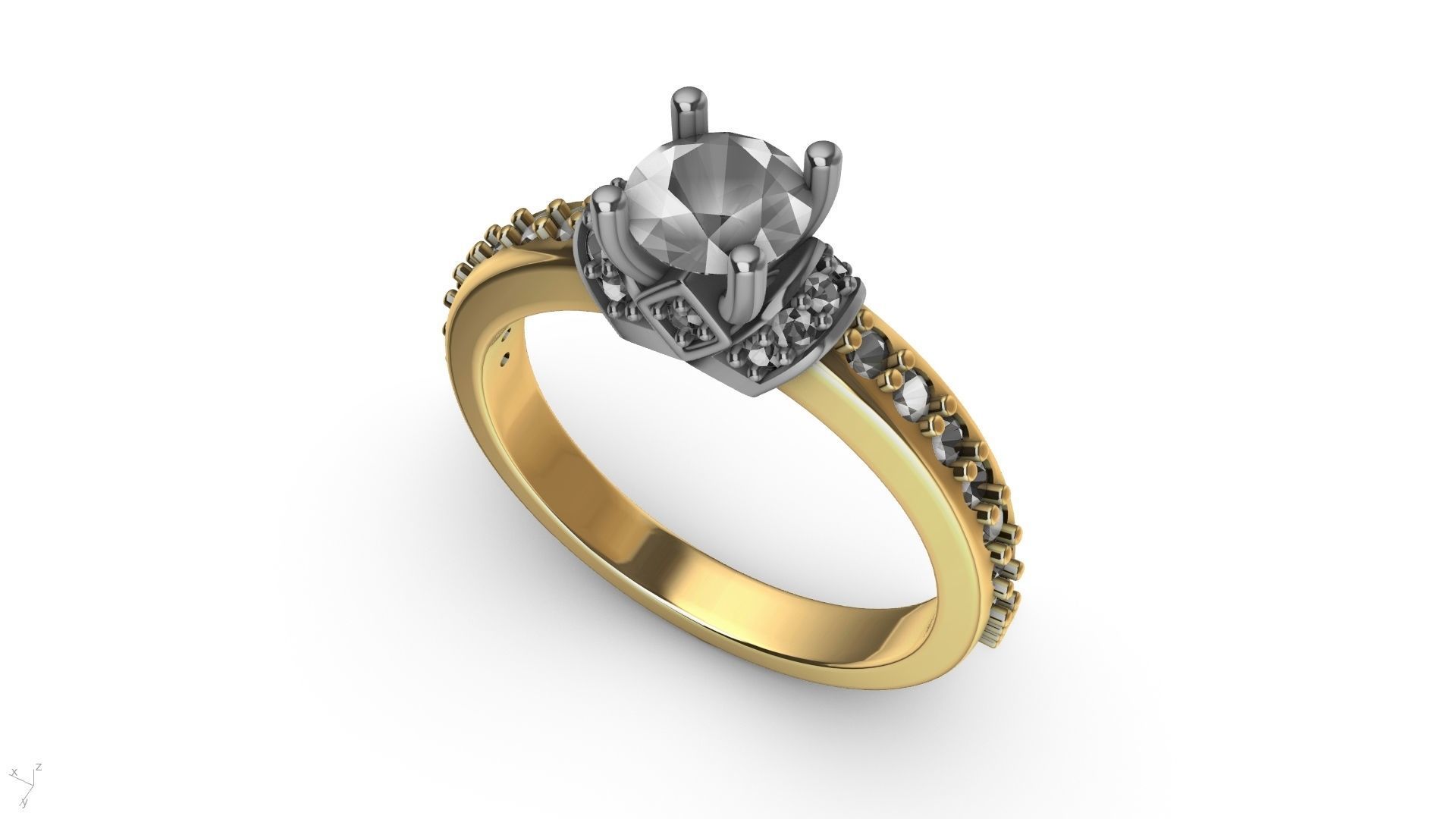 engagement ring stl verified  3D print model_23