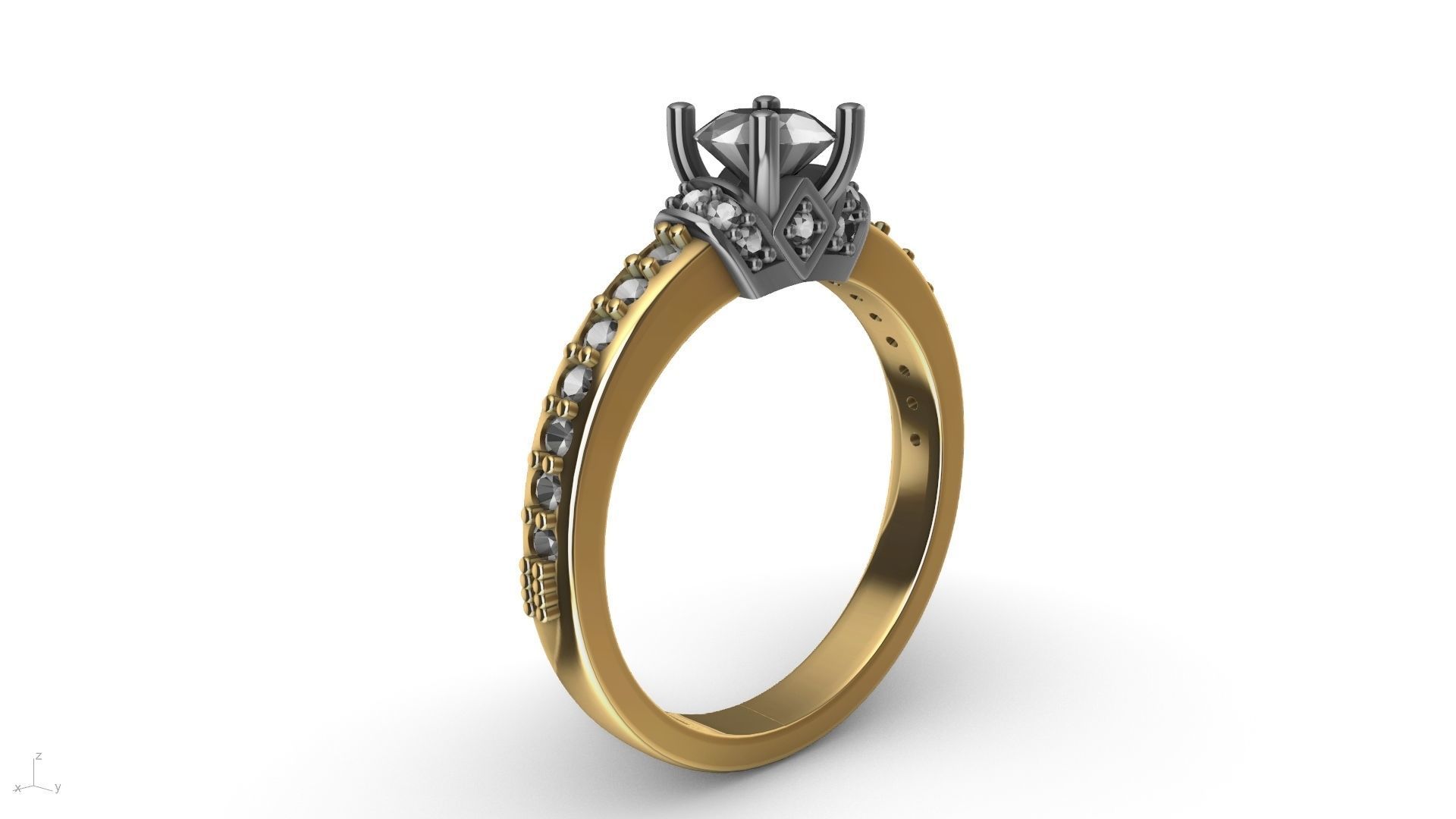 engagement ring stl verified  3D print model_3