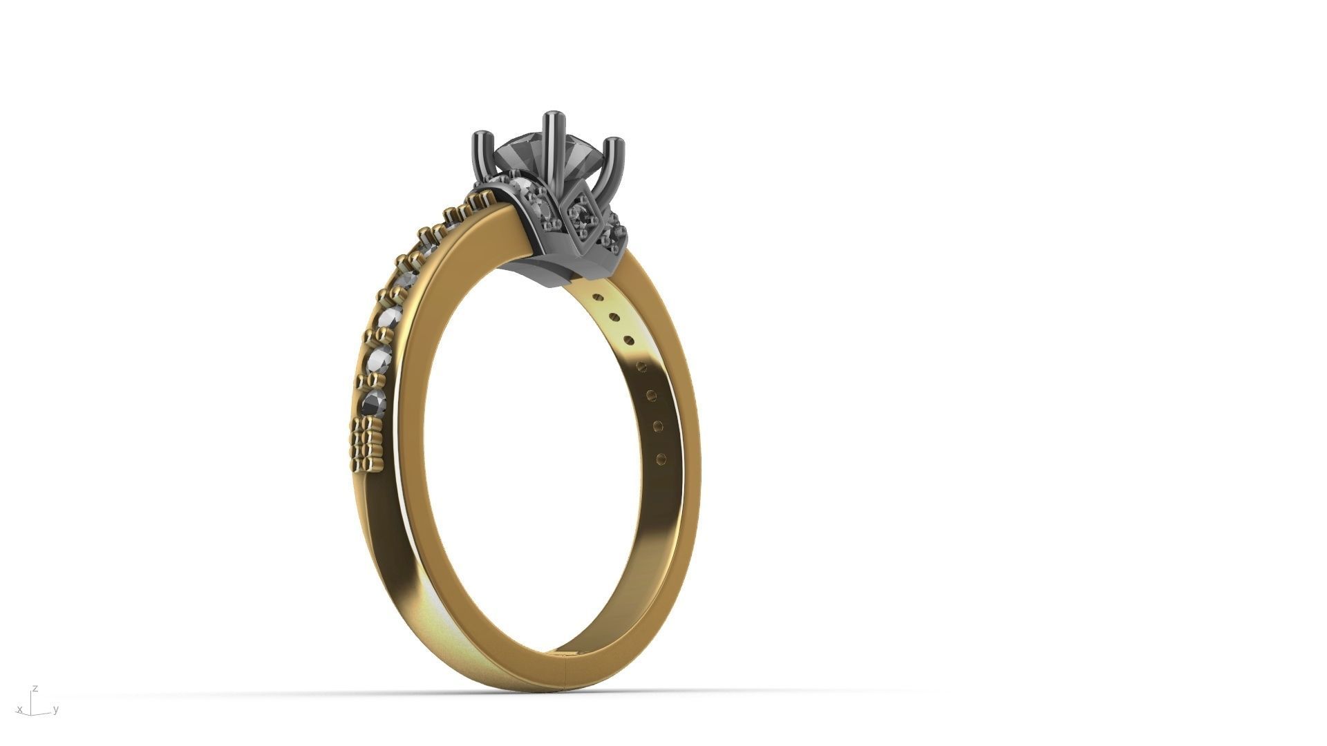 engagement ring stl verified  3D print model_38