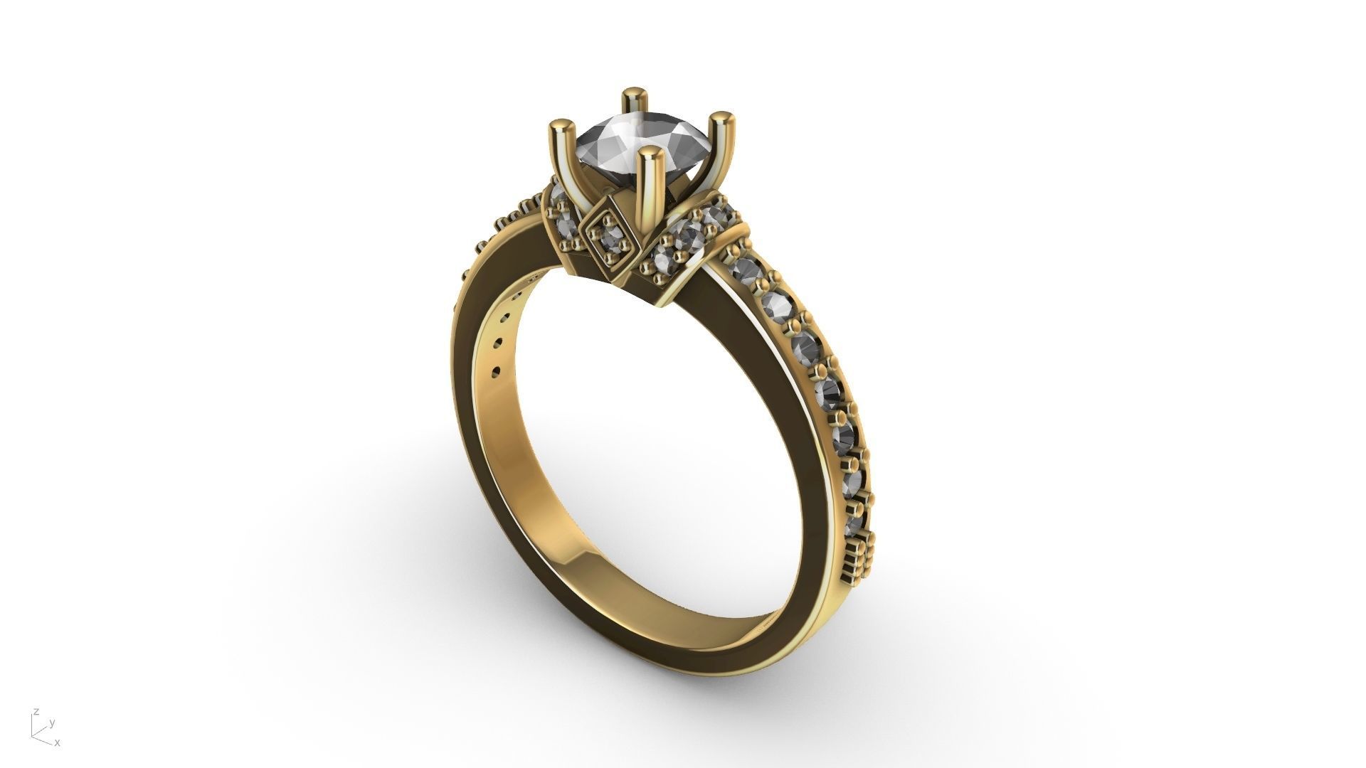 engagement ring stl verified  3D print model_4