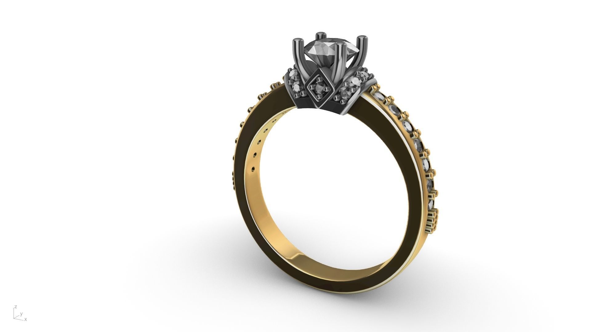 engagement ring stl verified  3D print model_7