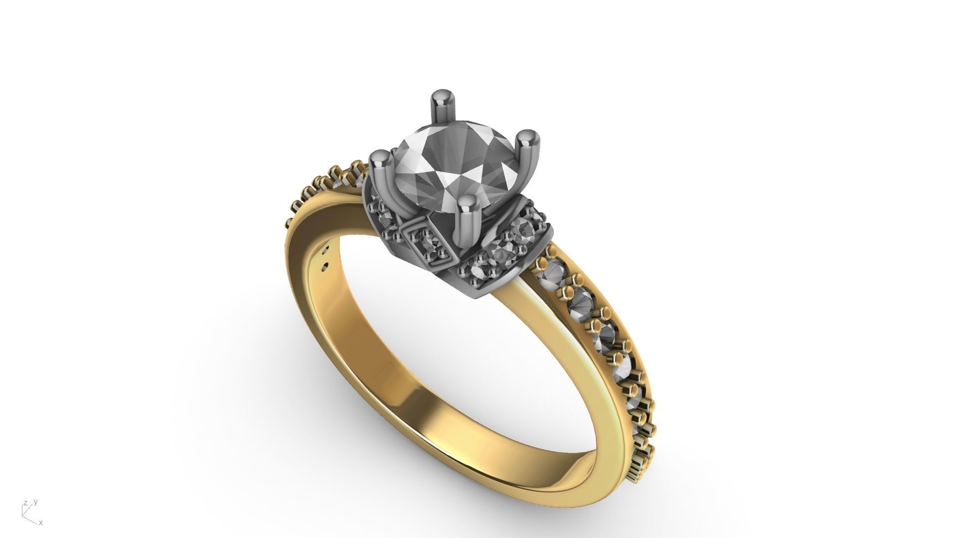 engagement ring stl verified  3D print model_18