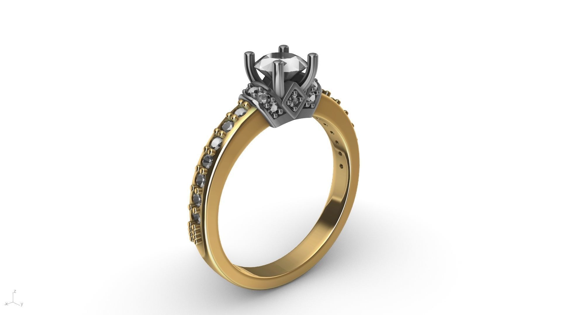 engagement ring stl verified  3D print model_28