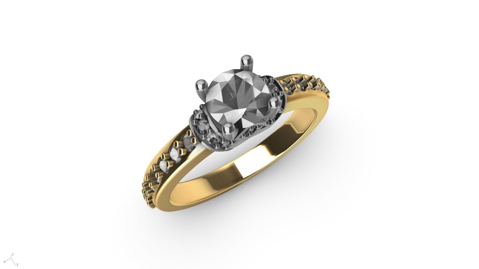 engagement ring stl verified  3D print model_22