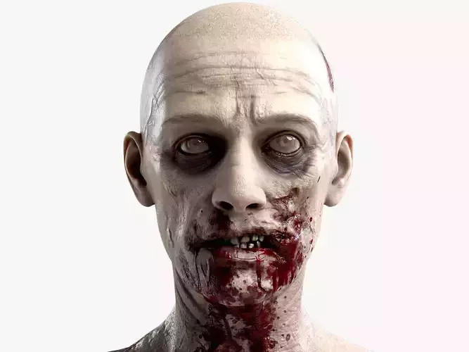 Zombie Naked Rotten and Bloody Low-poly 3D model