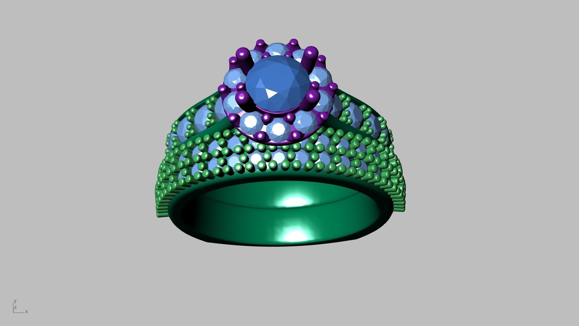 diamond wedding band shadow band stl verified  3D print model_13