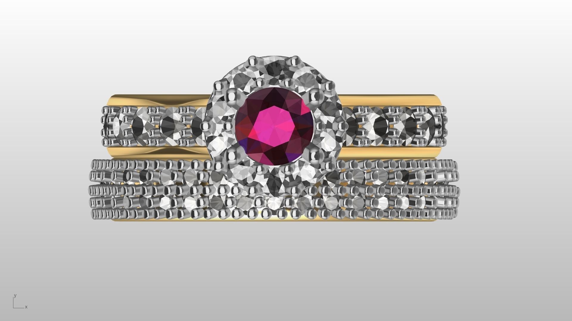 diamond wedding band shadow band stl verified  3D print model_18