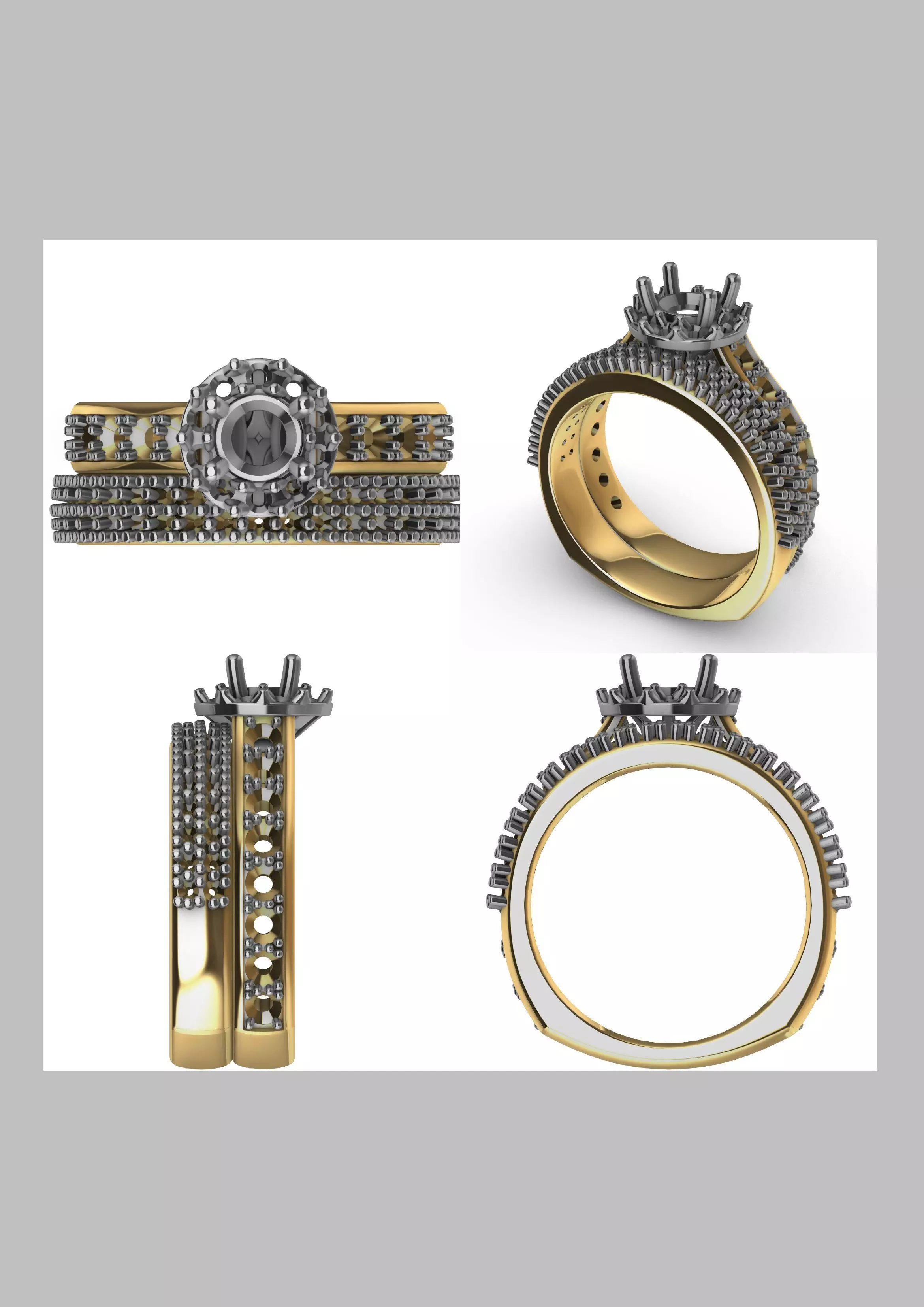 diamond wedding band shadow band stl verified  3D print model_0