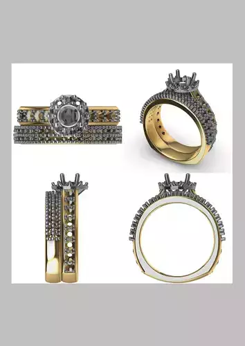 diamond wedding band shadow band stl verified  3D print model
