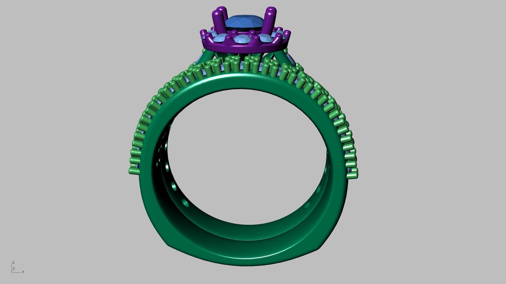 diamond wedding band shadow band stl verified  3D print model_10