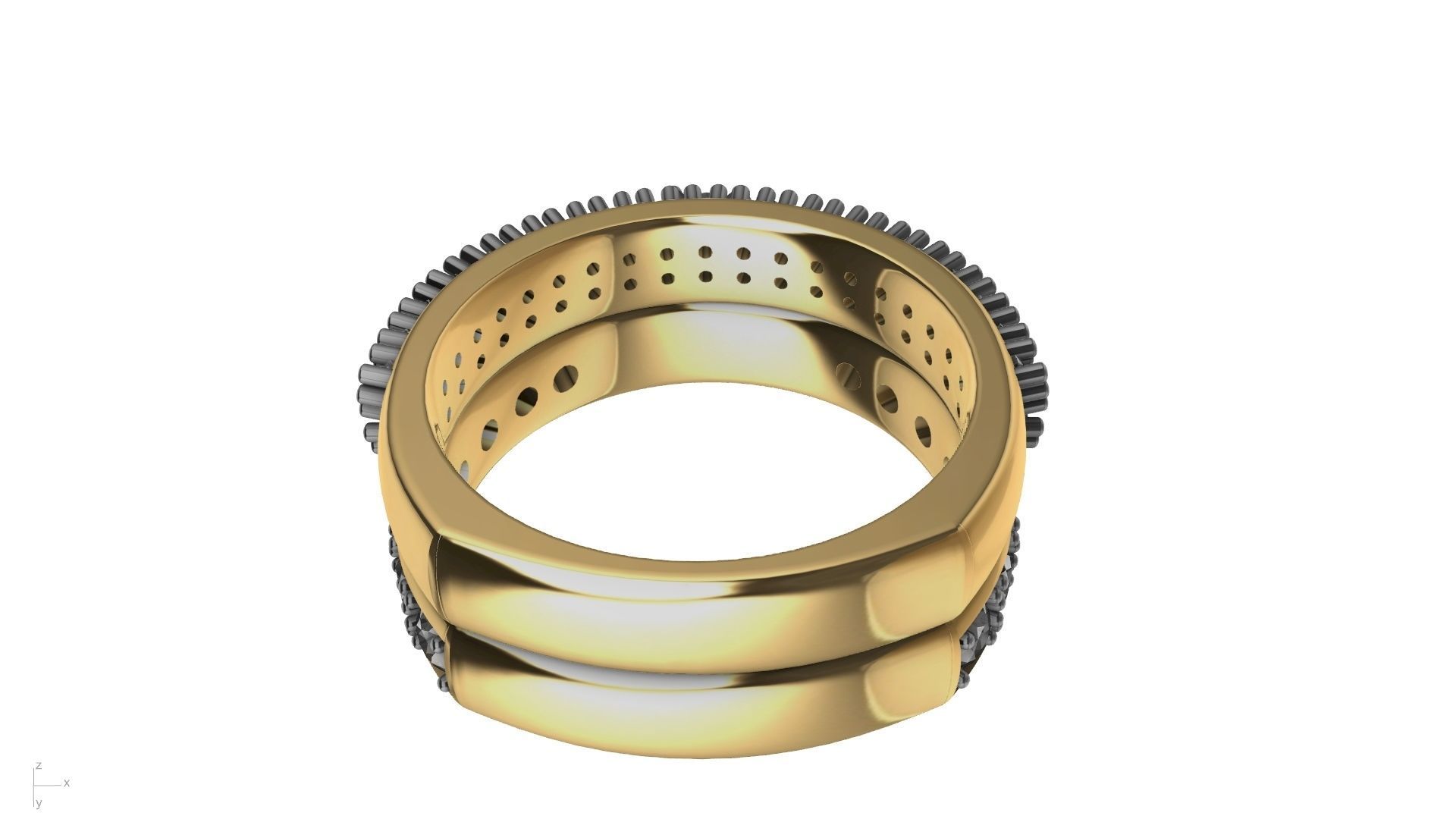 diamond wedding band shadow band stl verified  3D print model_5