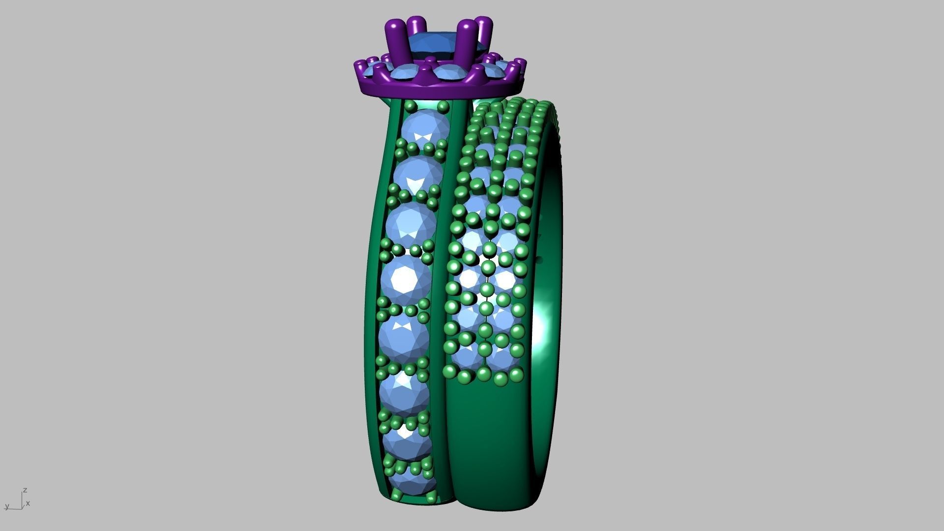 diamond wedding band shadow band stl verified  3D print model_11