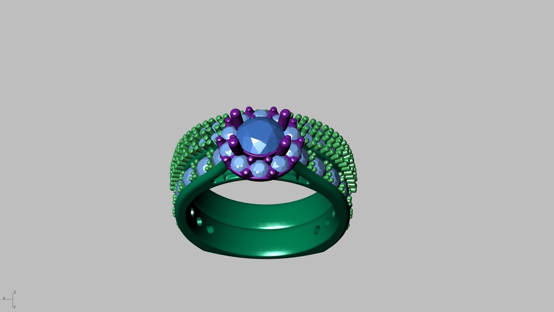 diamond wedding band shadow band stl verified  3D print model_17