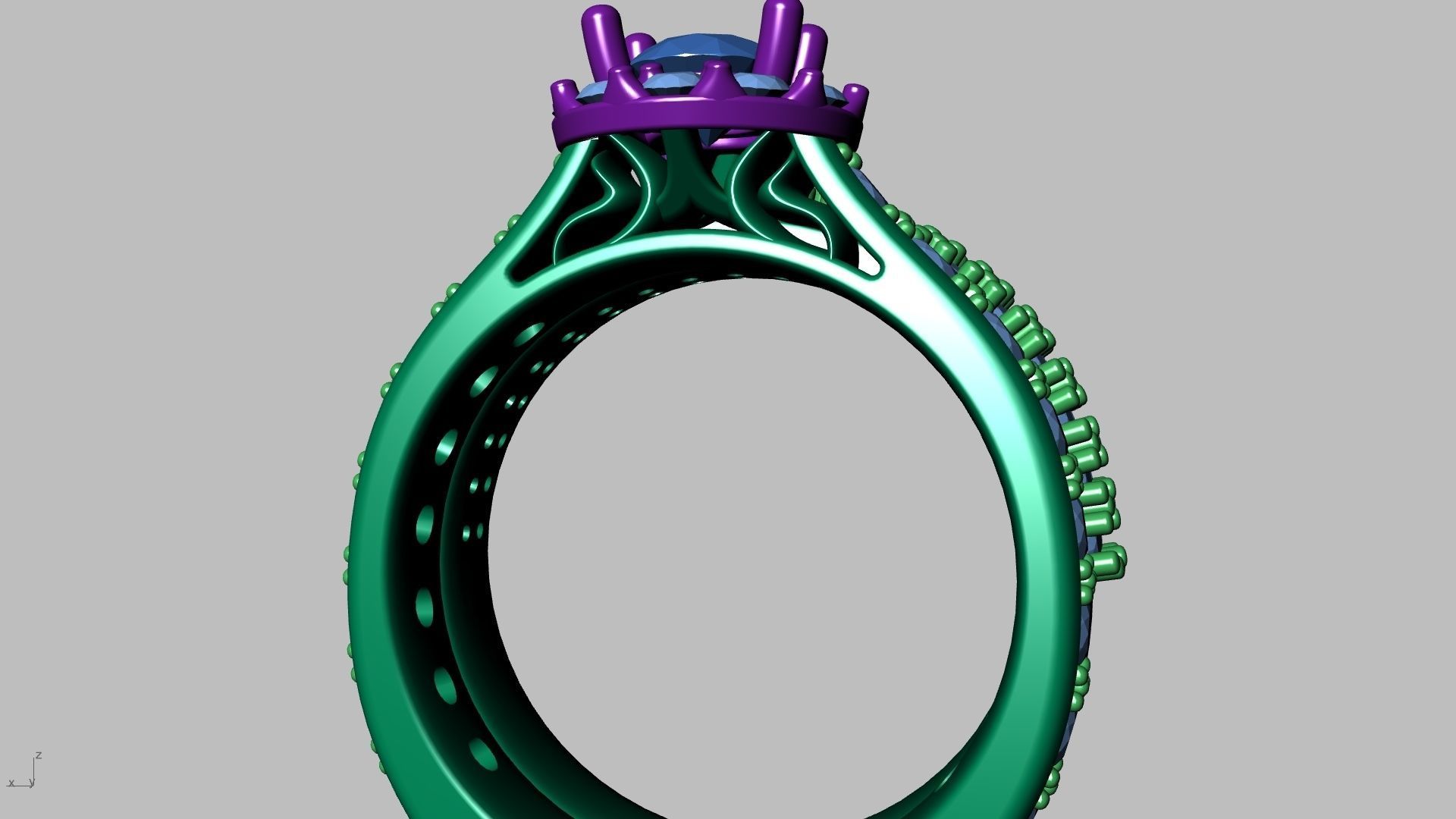 diamond wedding band shadow band stl verified  3D print model_14