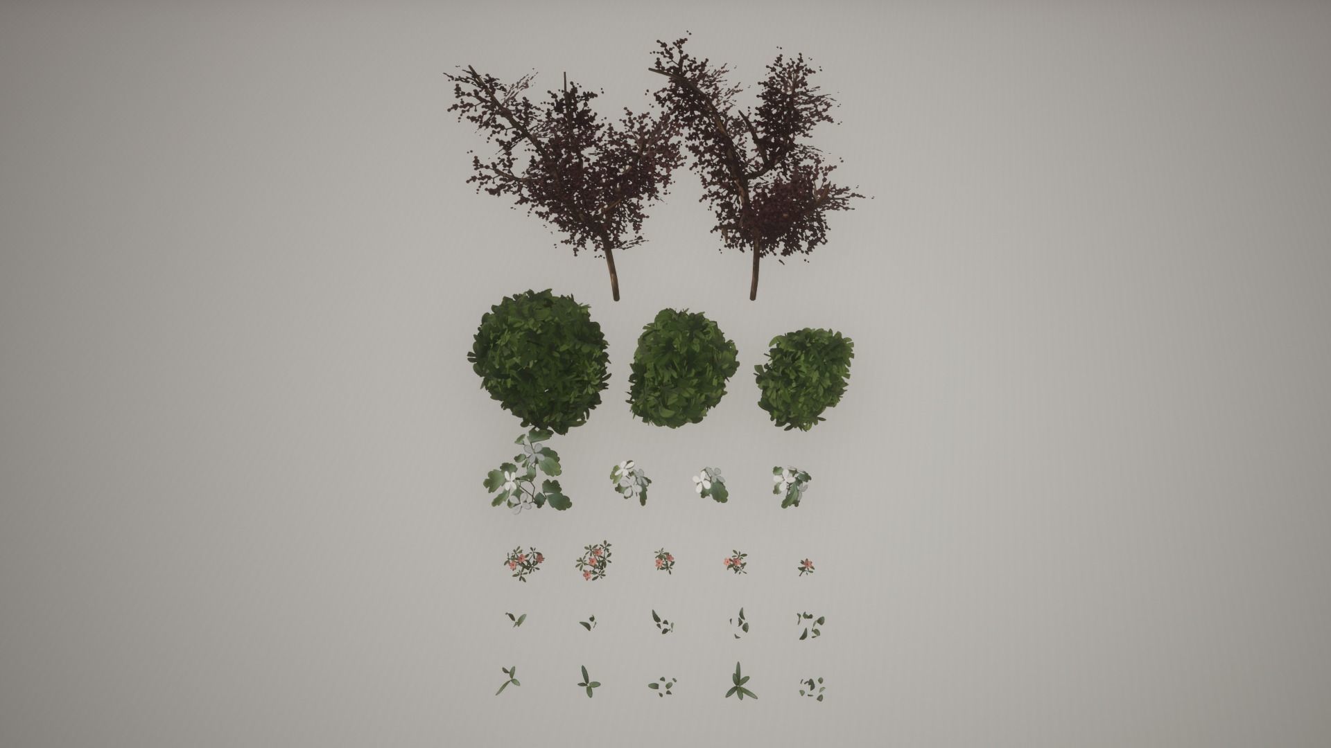 Stylized Foliage Pack - UE4 preview images Low-poly 3D model_1